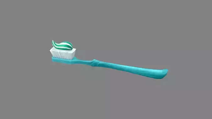 Cartoon toothbrush - toothpaste - brush teeth