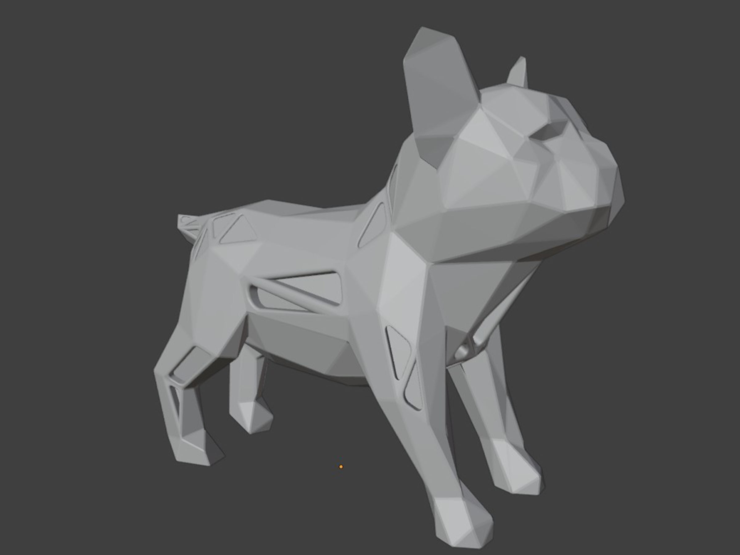 Polygonal Bulldog Puppy 3D print model_7