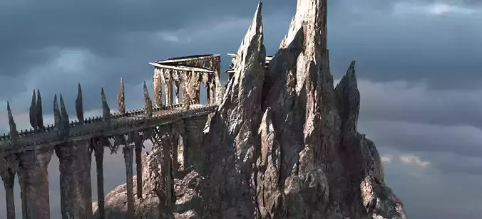 Stone Persian Empire Tower Rocks  3D model
