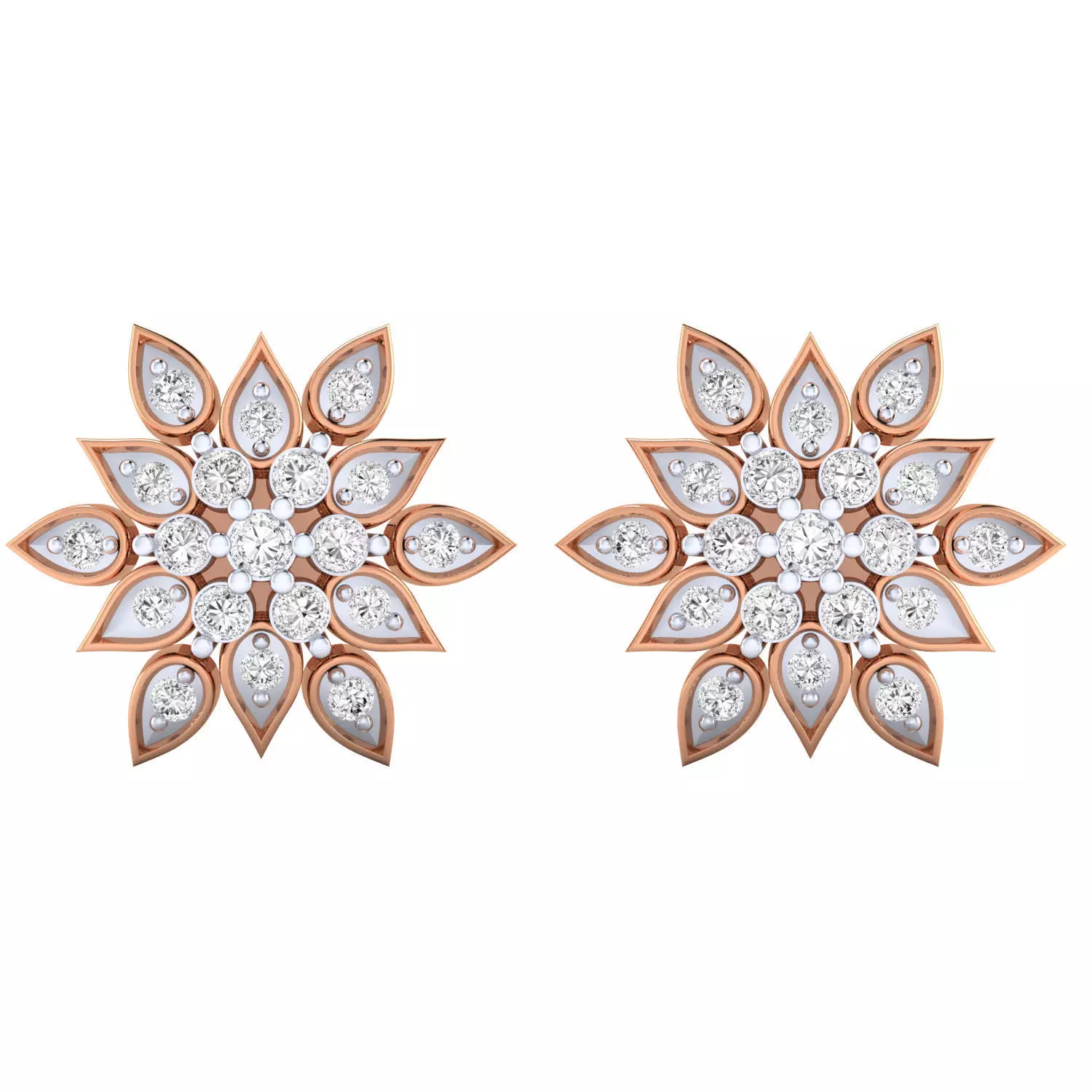 Women Stud Earrings STL JCD OBJ FBX Renders Details 3D print model