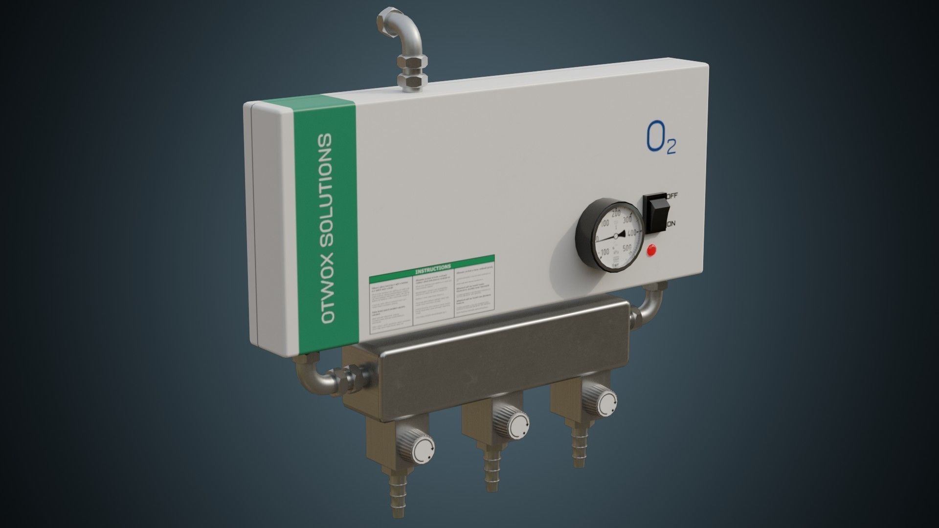Oxygen Distributor 1A Low-poly 3D model_1