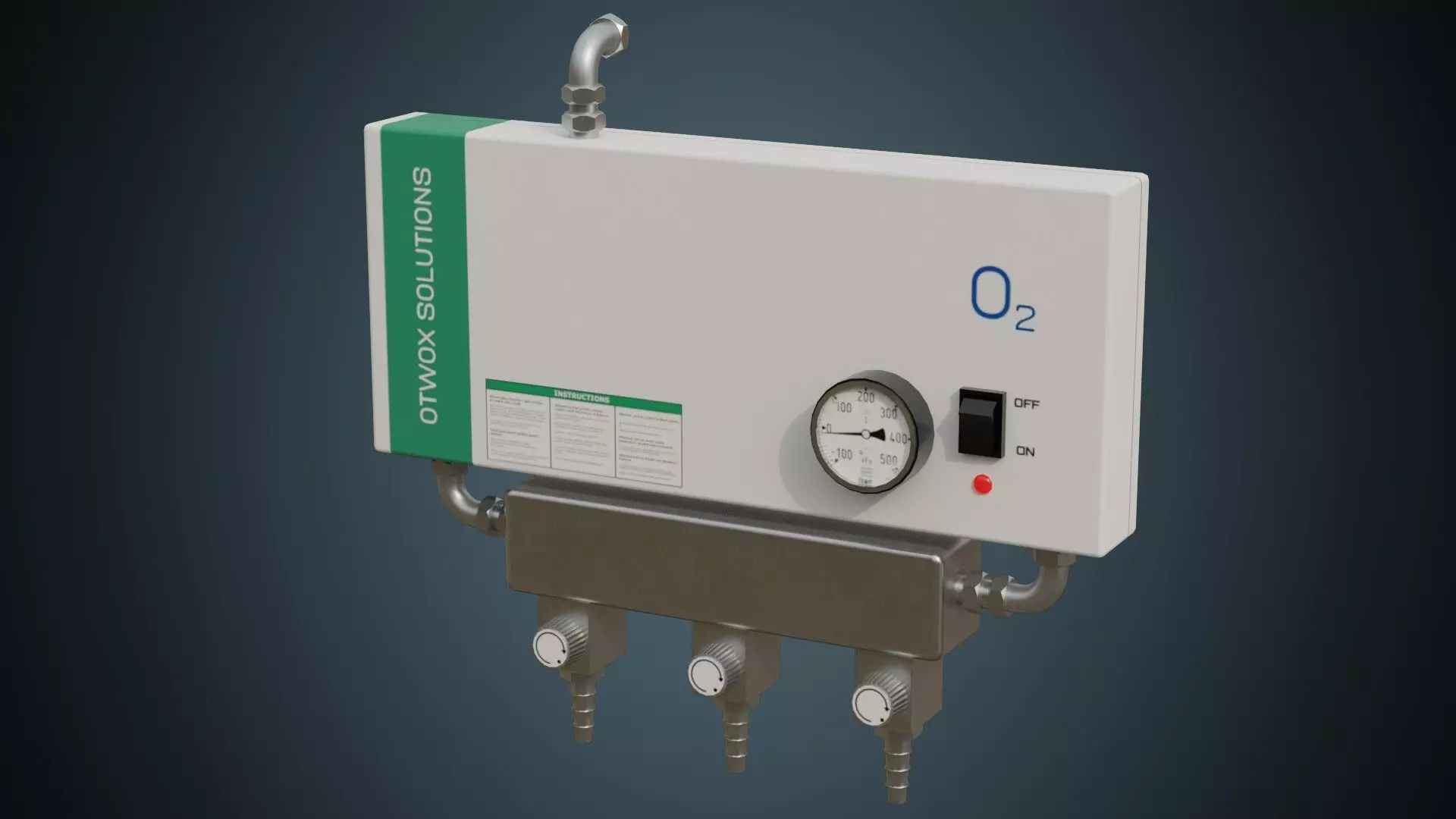 Oxygen Distributor 1A Low-poly 3D model_0