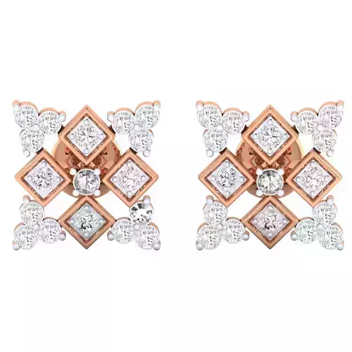 Women Stud Earrings STL JCD OBJ FBX Renders Details