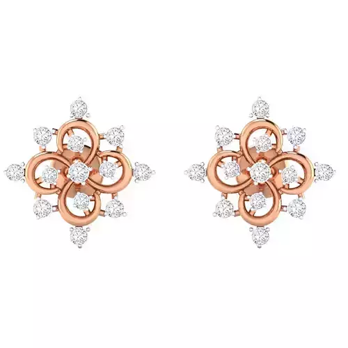 Women Stud Earrings STL JCD OBJ FBX Renders Details