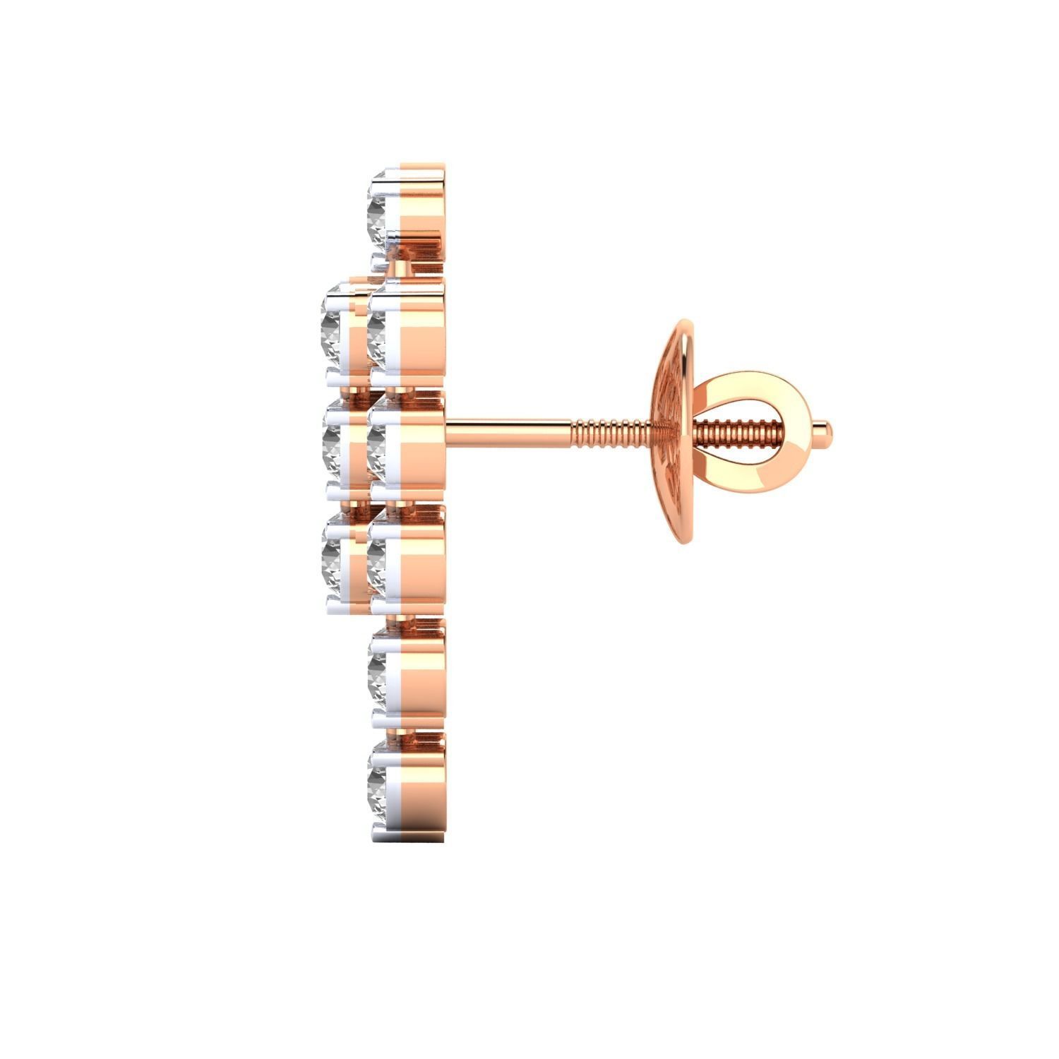 Women Stud Earrings STL JCD OBJ FBX Renders Details 3D print model_4