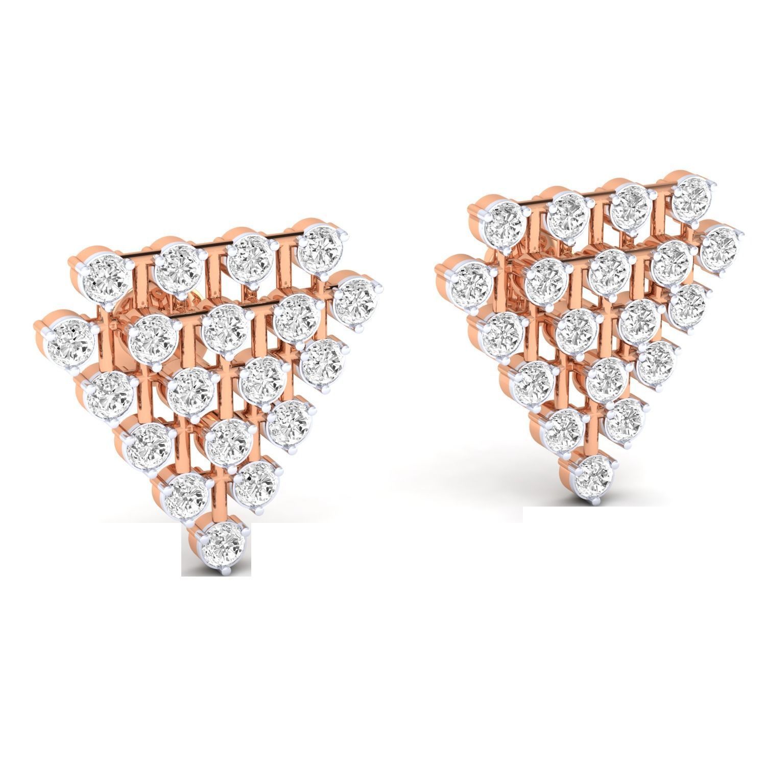 Women Stud Earrings STL JCD OBJ FBX Renders Details 3D print model_2