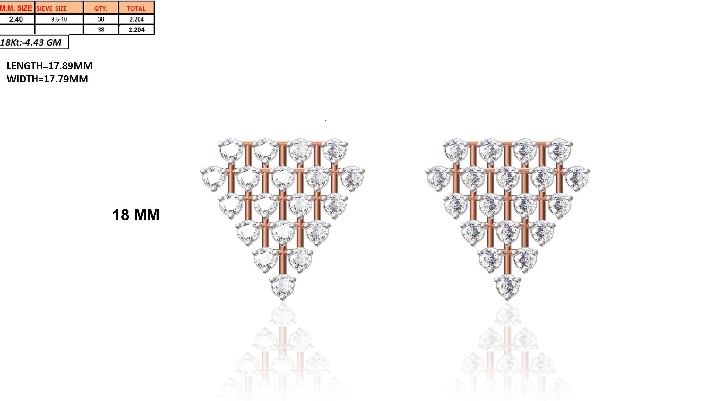 Women Stud Earrings STL JCD OBJ FBX Renders Details 3D print model_16