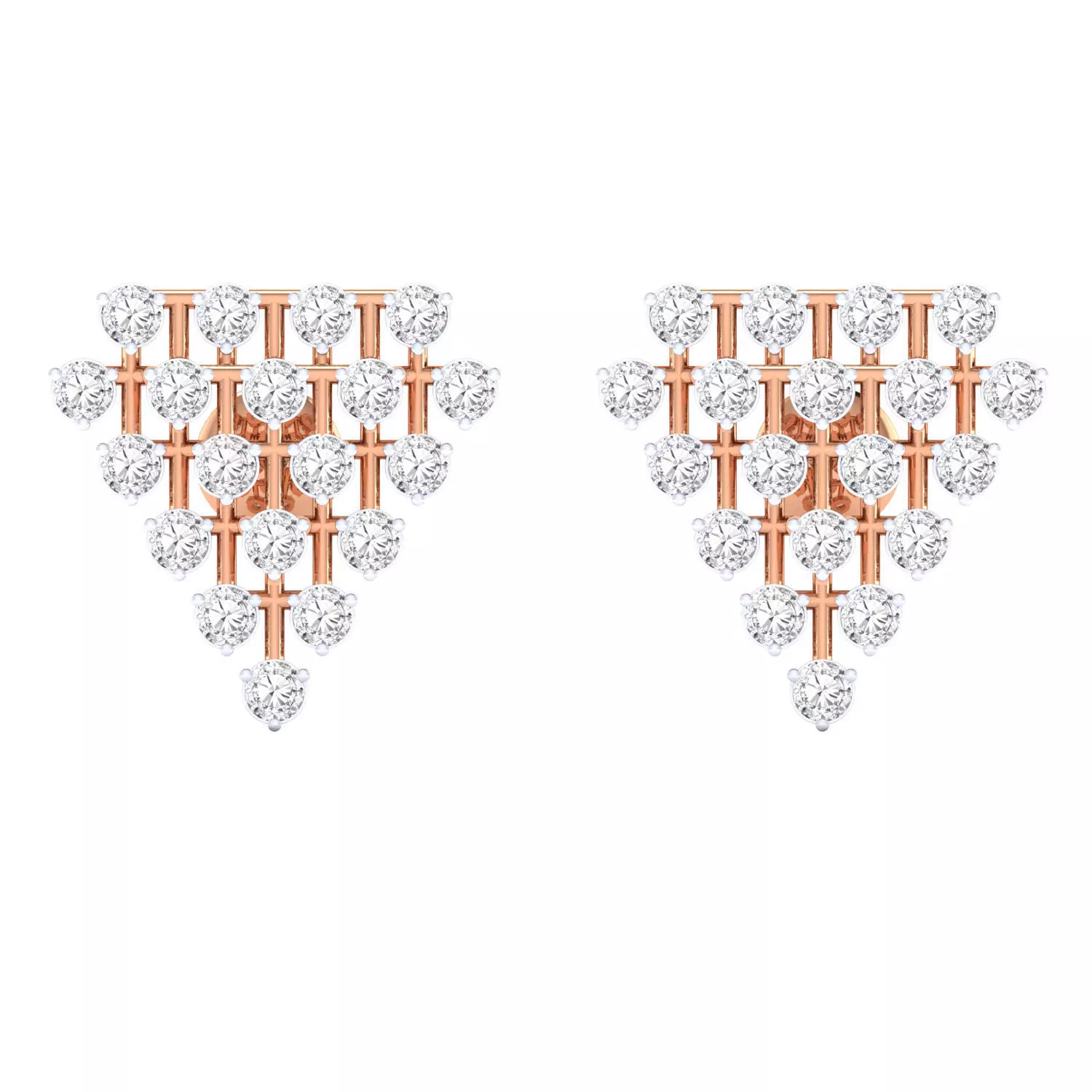 Women Stud Earrings STL JCD OBJ FBX Renders Details 3D print model_0