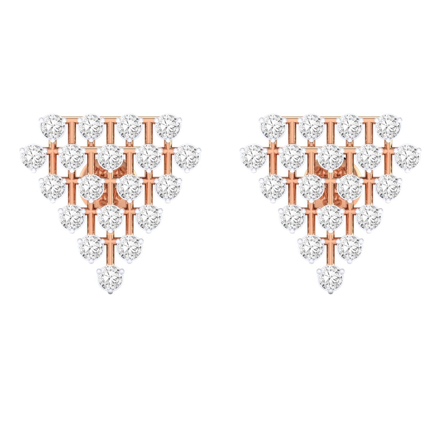 Women Stud Earrings STL JCD OBJ FBX Renders Details 3D print model_5