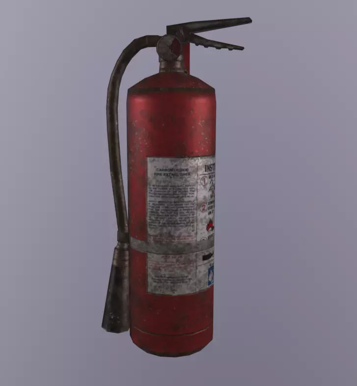 Fire Extinctor Low-poly 3D model_0