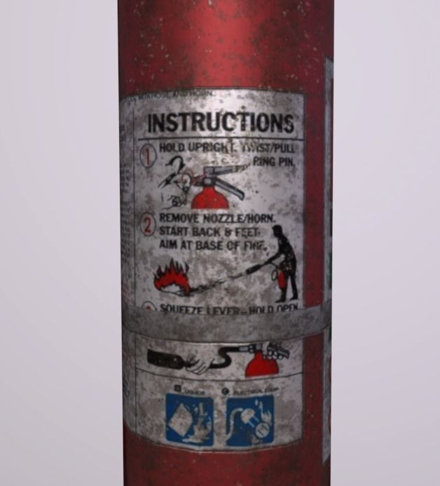 Fire Extinctor Low-poly 3D model_2