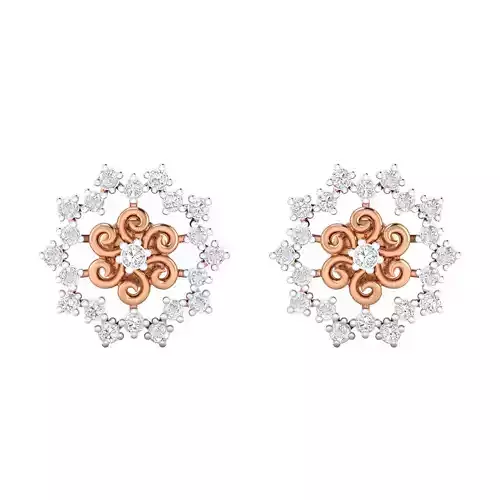 Women Stud Earrings STL JCD OBJ FBX Renders Details