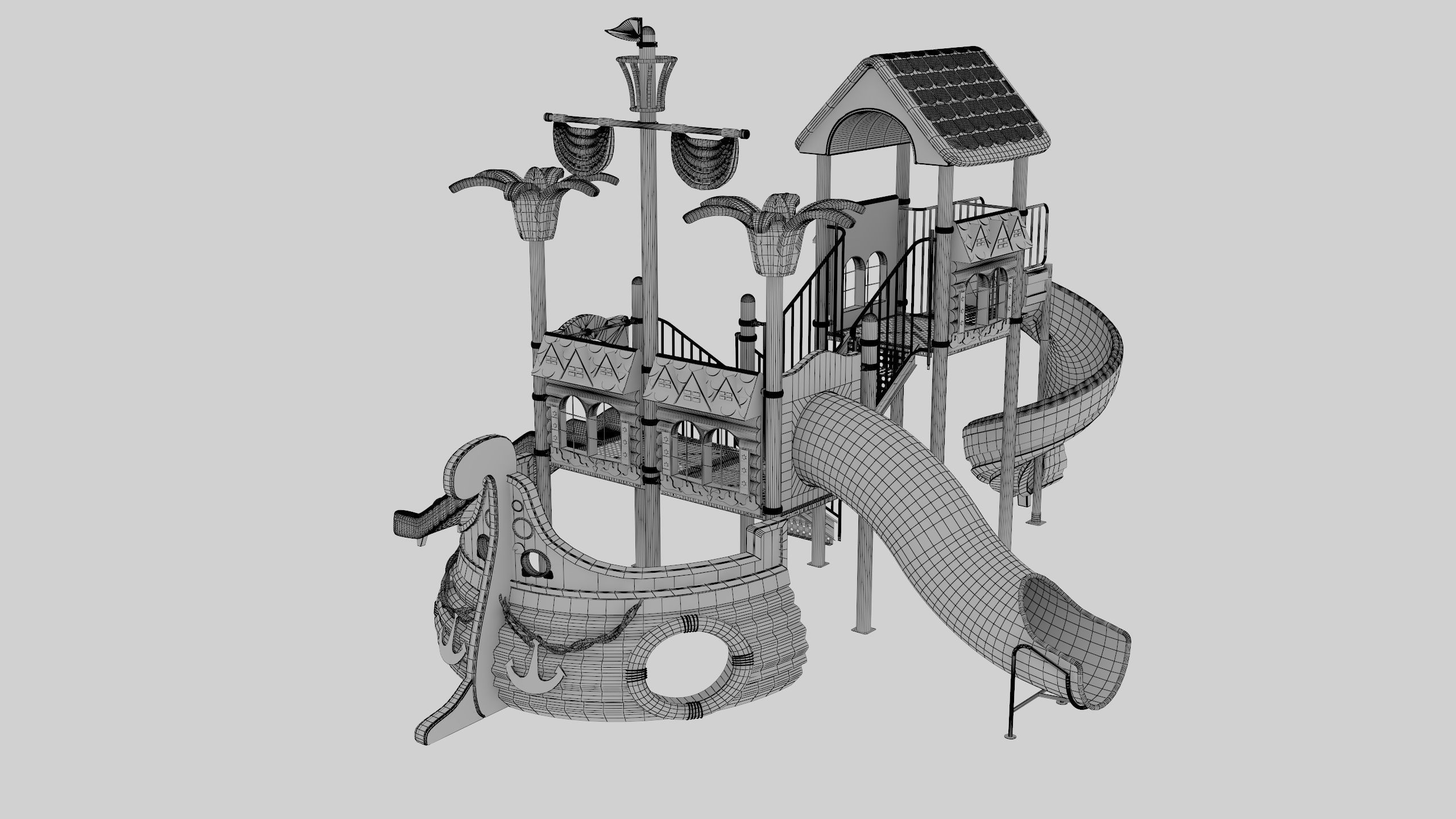 Ship Themed Playground Model - 01 3D model_49