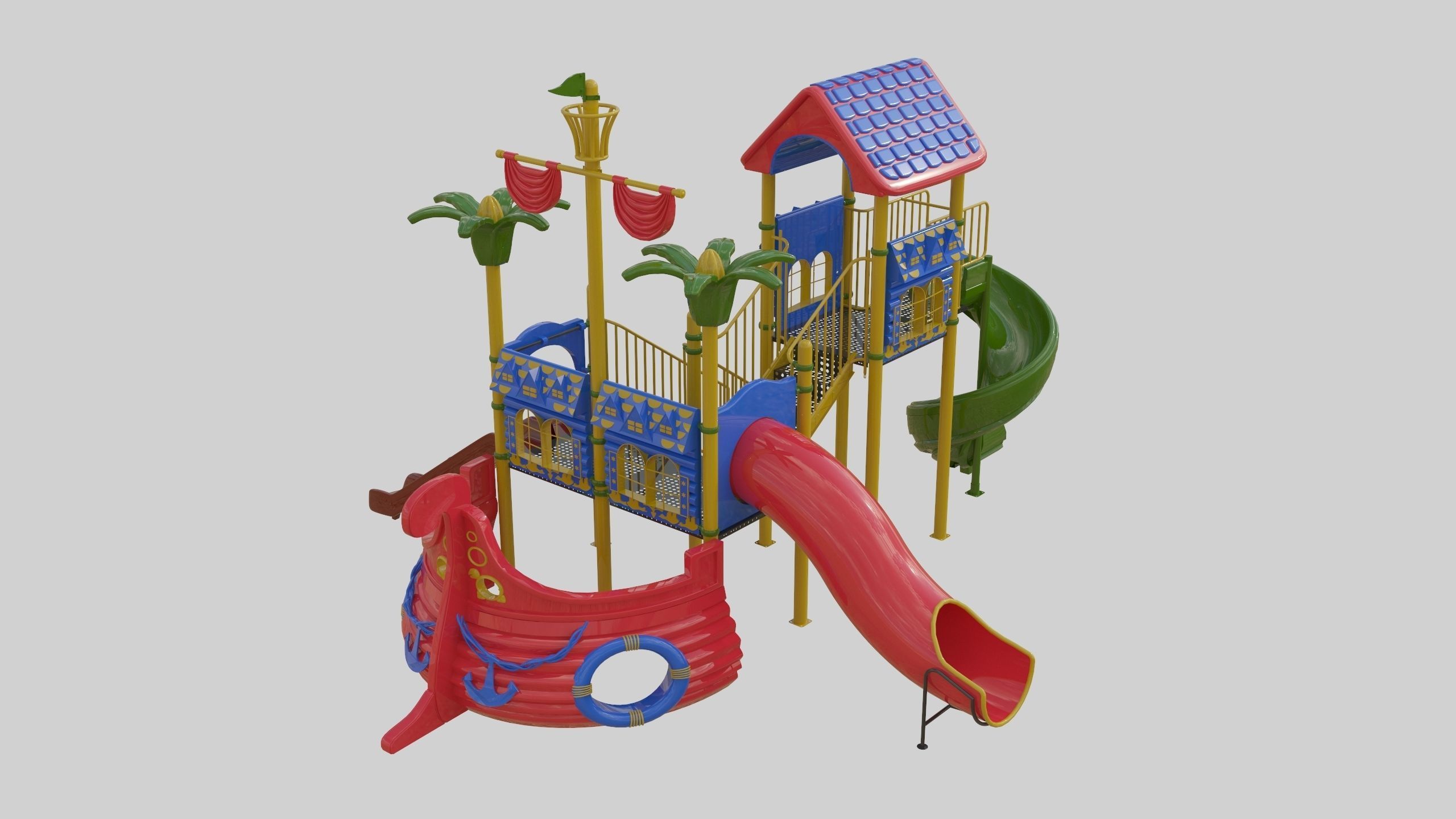 Ship Themed Playground Model - 01 3D model_26