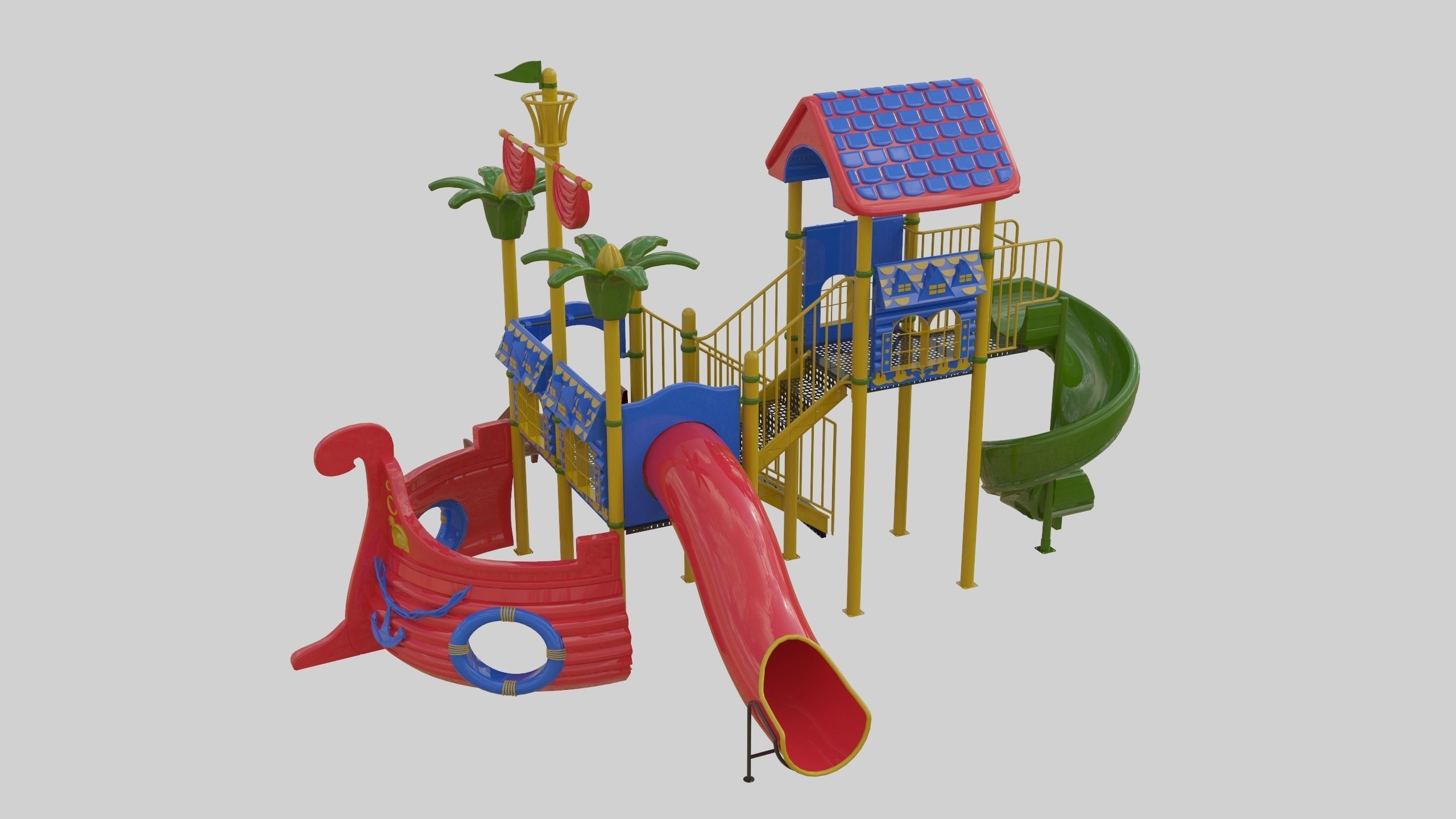 Ship Themed Playground Model - 01 3D model_2