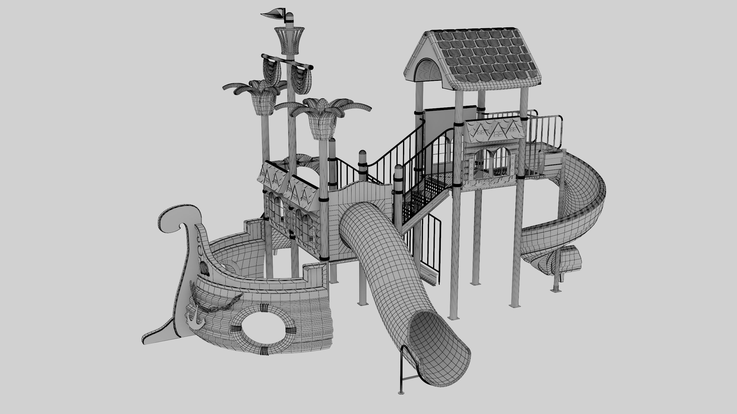 Ship Themed Playground Model - 01 3D model_8