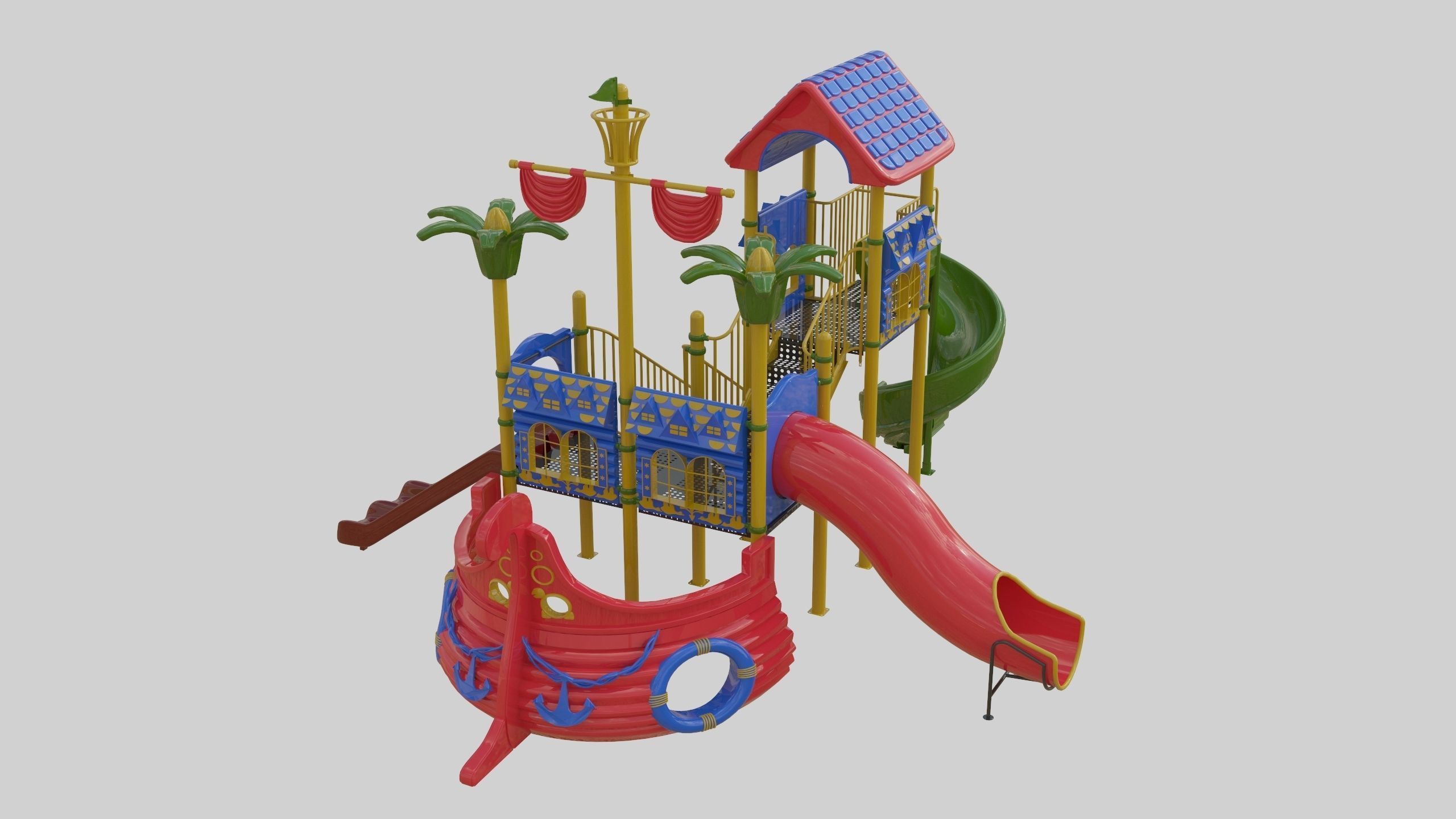 Ship Themed Playground Model - 01 3D model_24