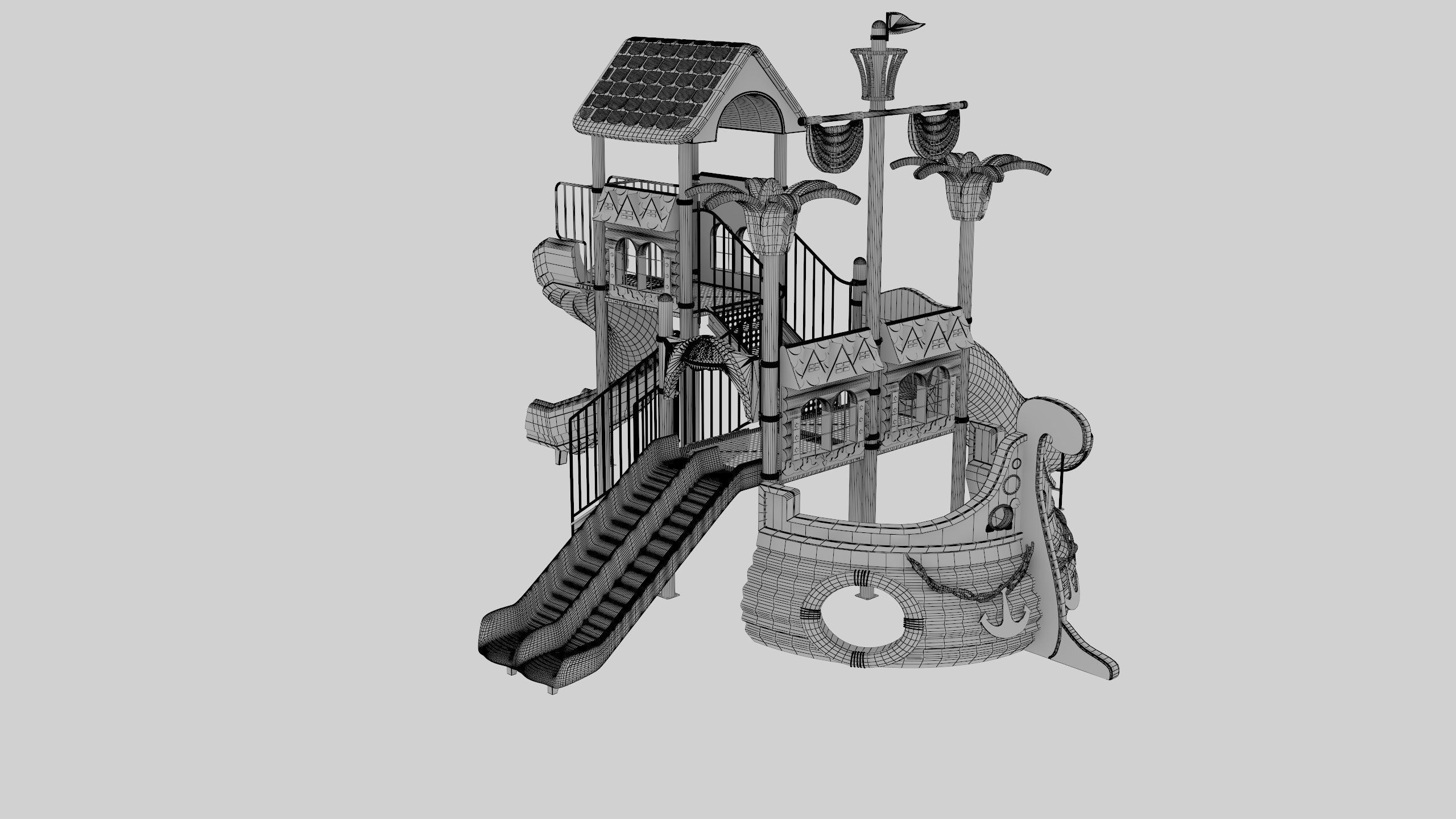 Ship Themed Playground Model - 01 3D model_41