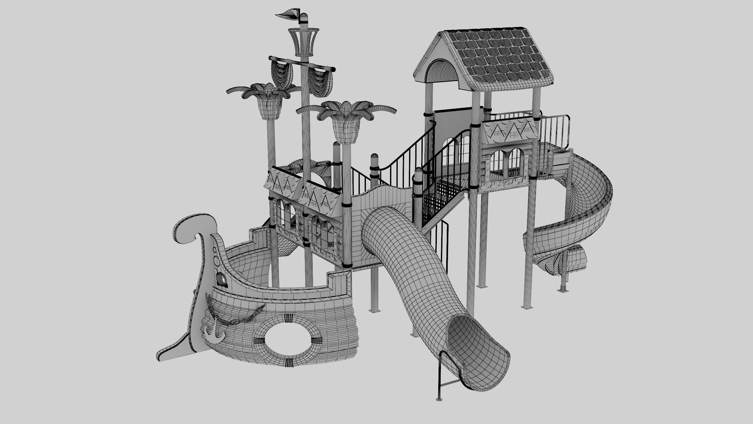 Ship Themed Playground Model - 01 3D model_5