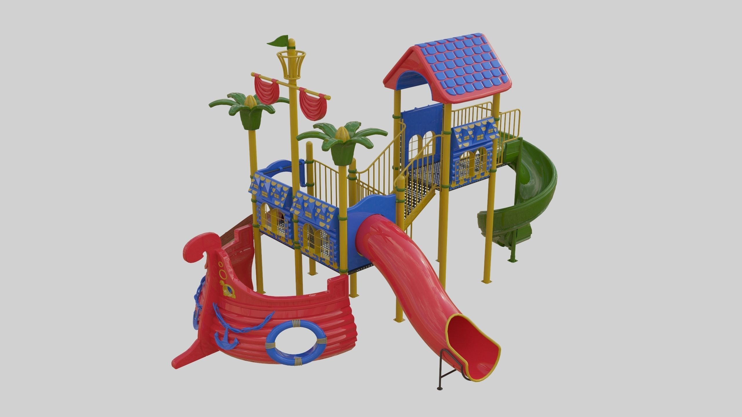 Ship Themed Playground Model - 01 3D model_27