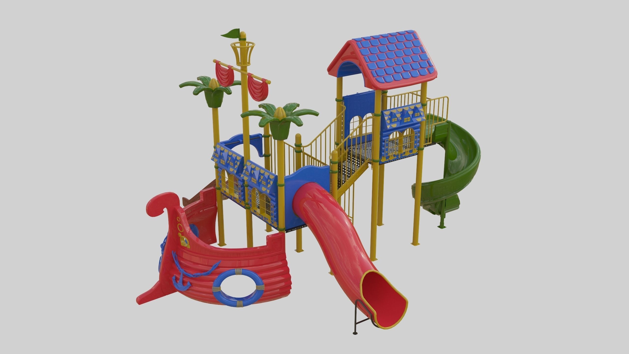 Ship Themed Playground Model - 01 3D model_28