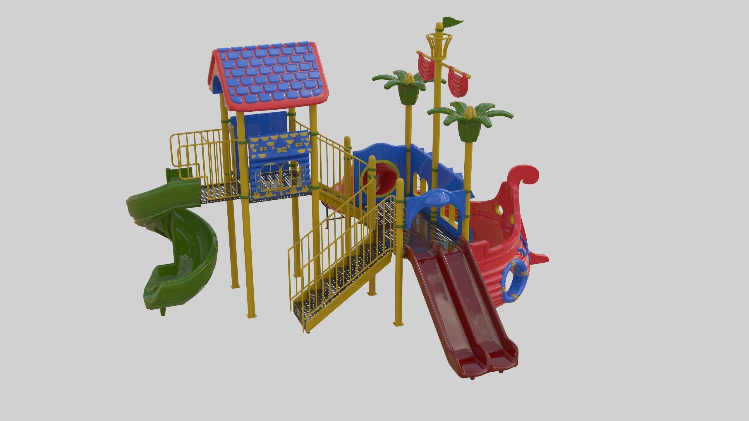 Ship Themed Playground Model - 01 3D model_19