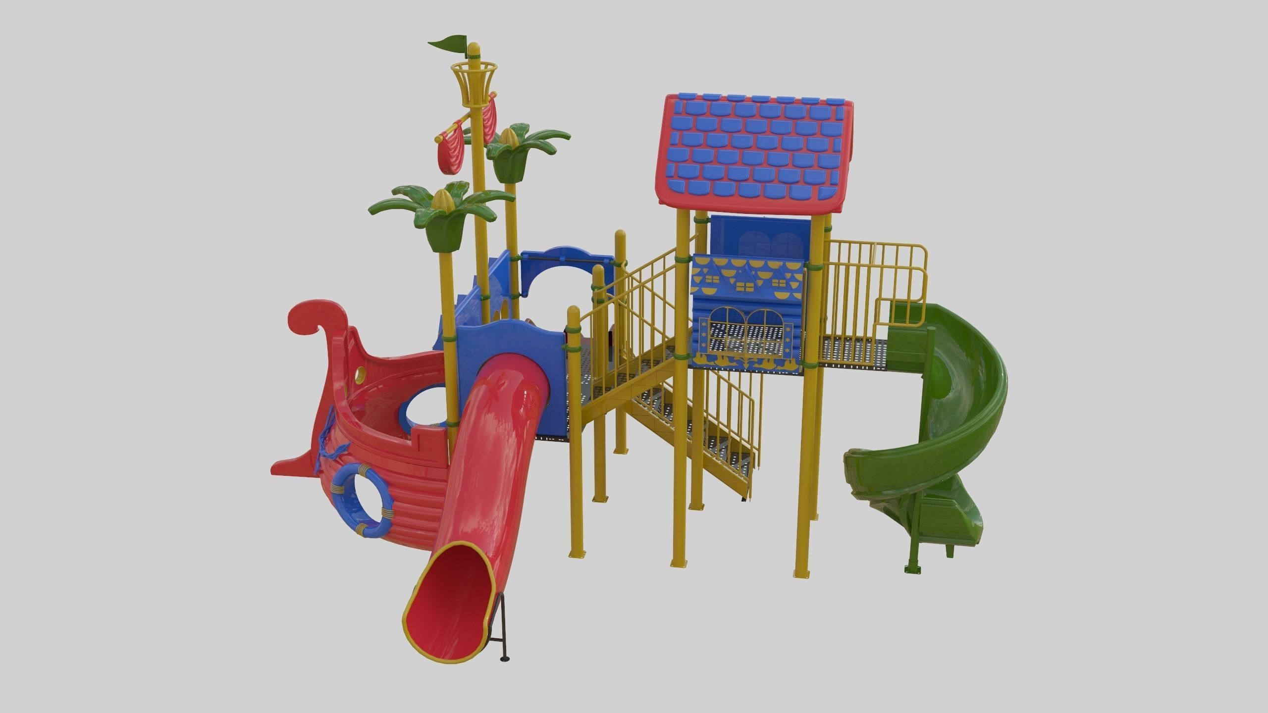 Ship Themed Playground Model - 01 3D model_14