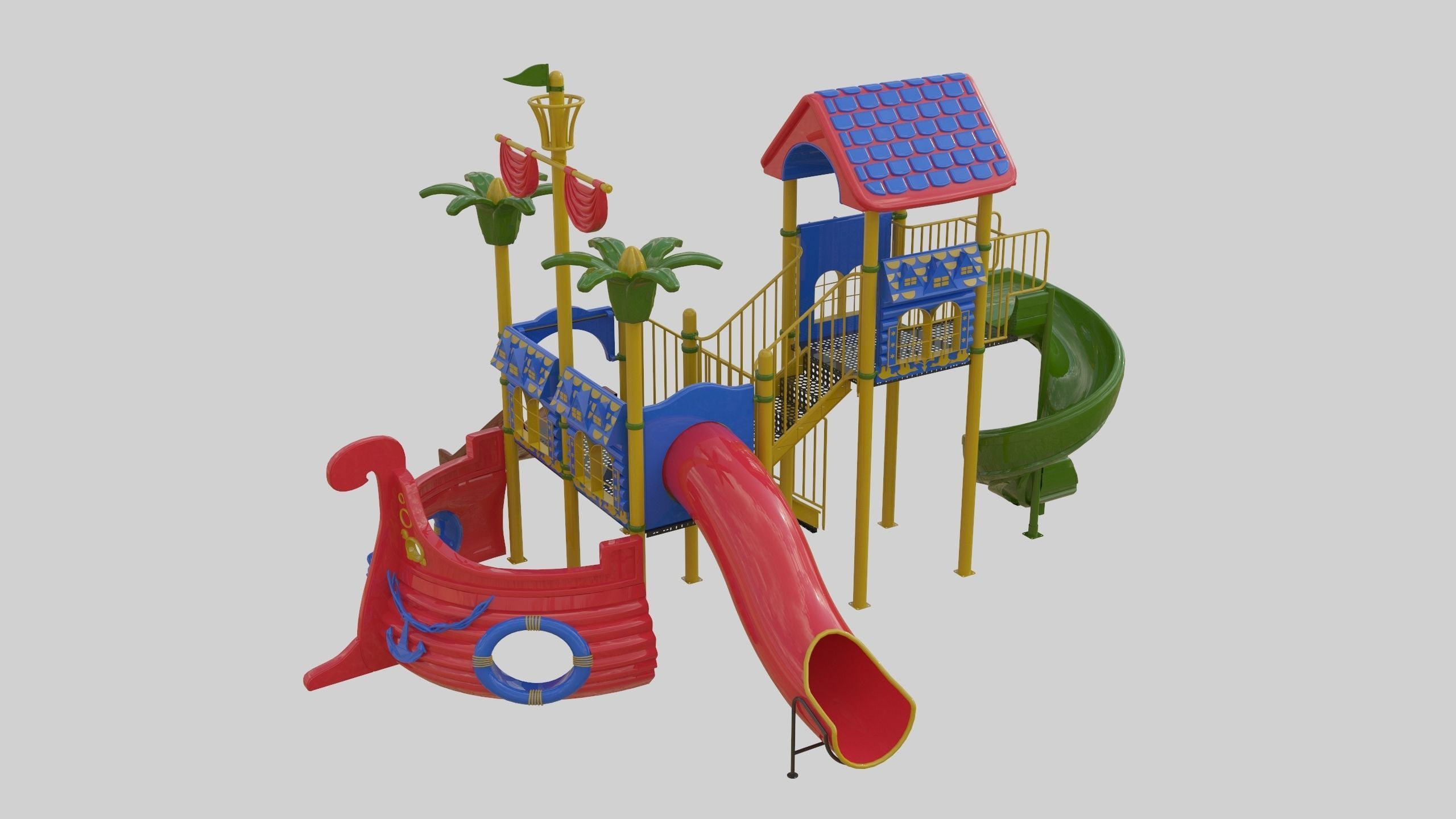 Ship Themed Playground Model - 01 3D model_1