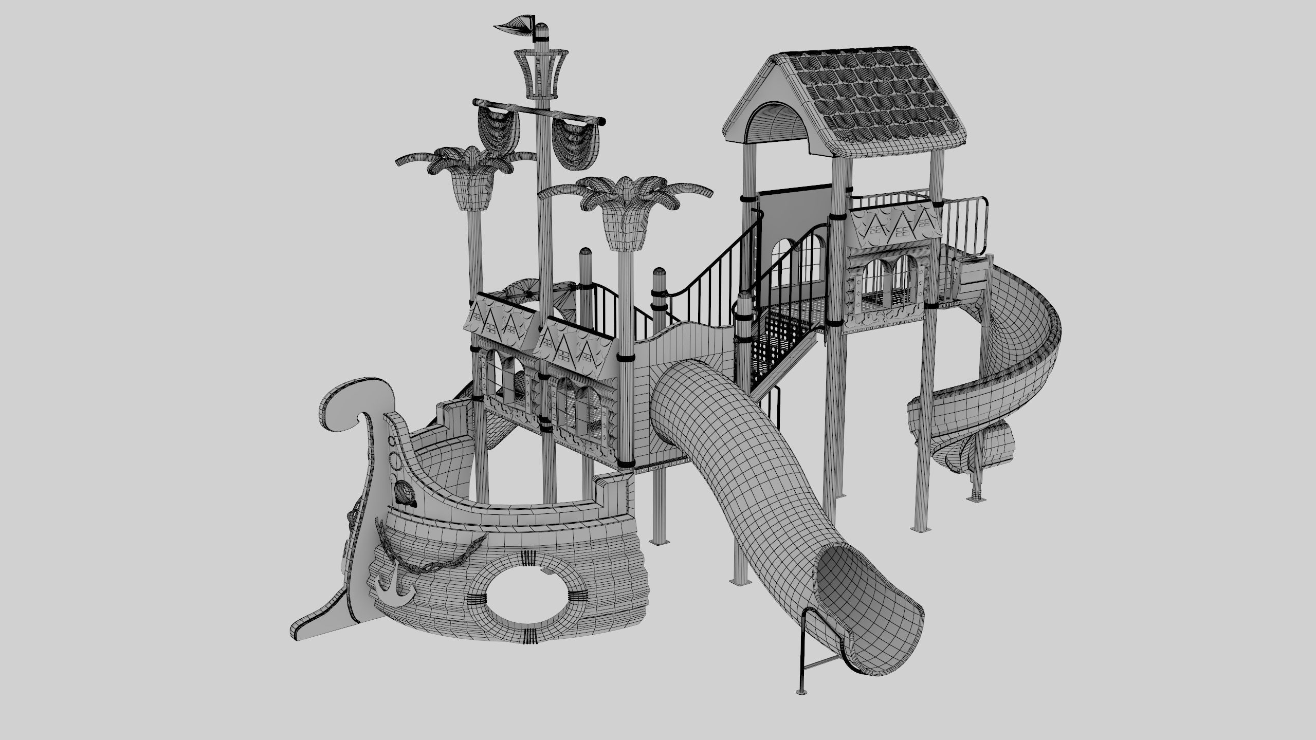 Ship Themed Playground Model - 01 3D model_46