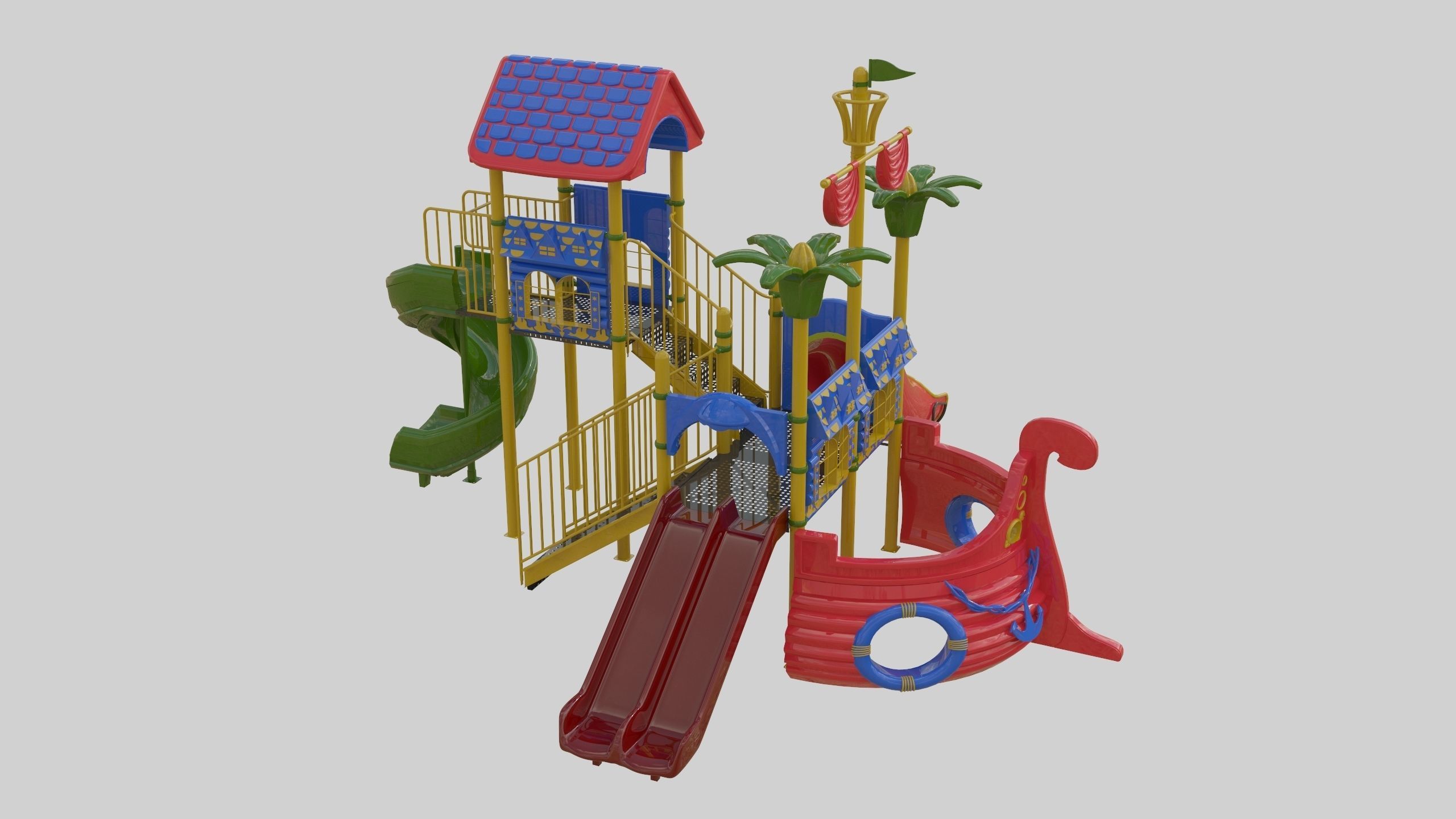Ship Themed Playground Model - 01 3D model_21