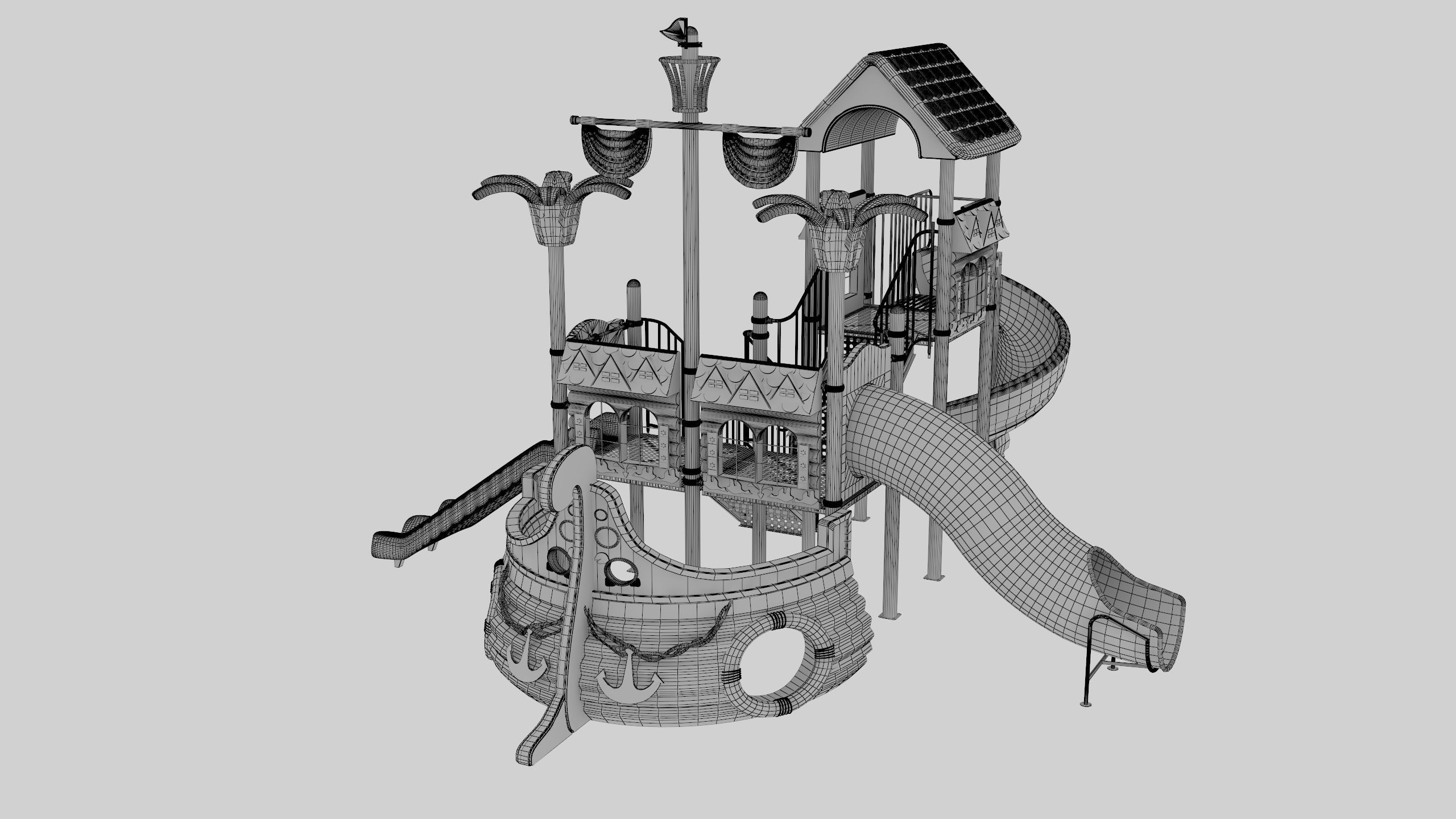 Ship Themed Playground Model - 01 3D model_45