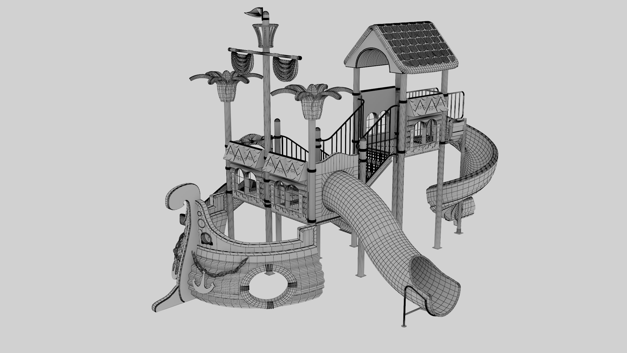 Ship Themed Playground Model - 01 3D model_47