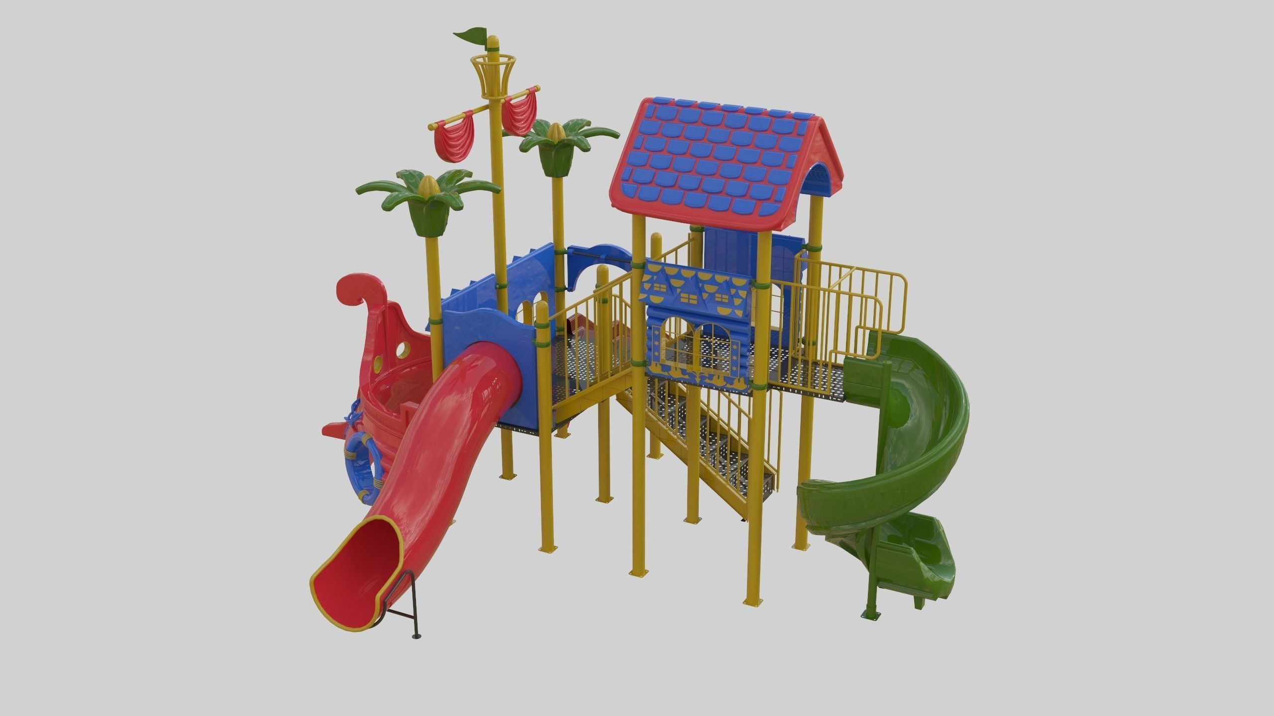 Ship Themed Playground Model - 01 3D model_13