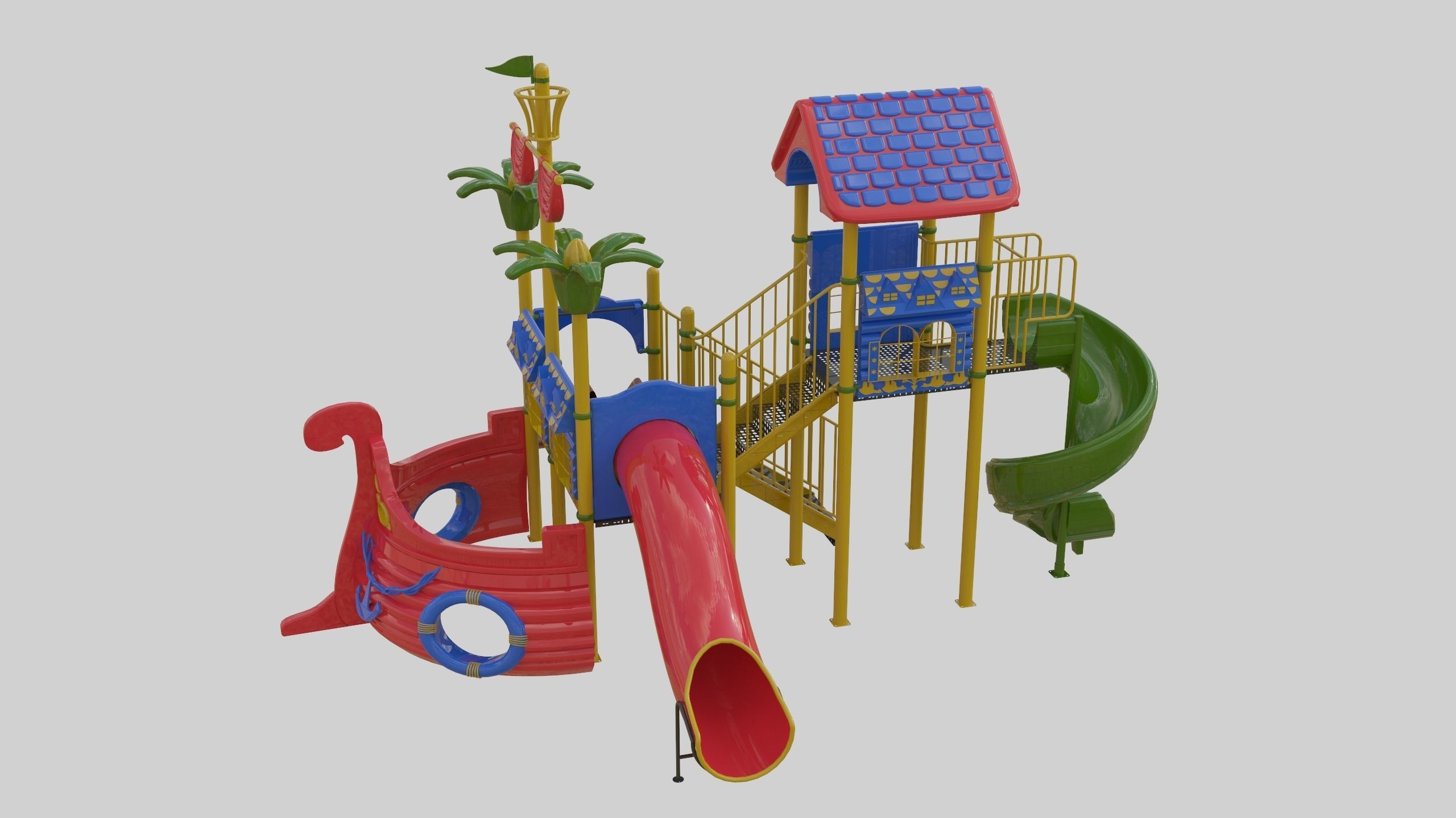 Ship Themed Playground Model - 01 3D model_3