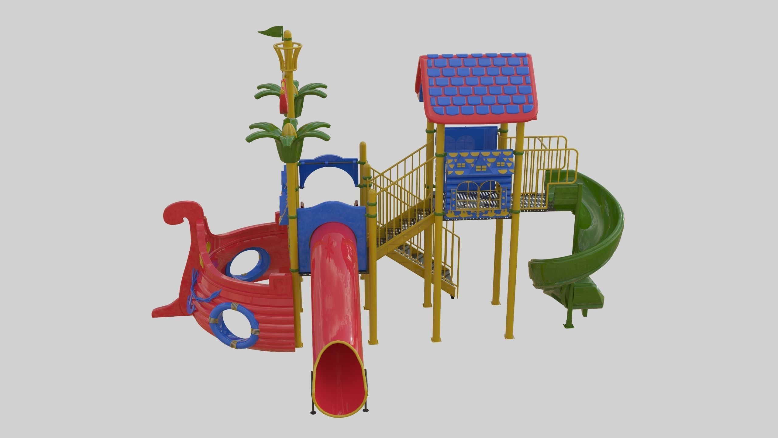 Ship Themed Playground Model - 01 3D model_10