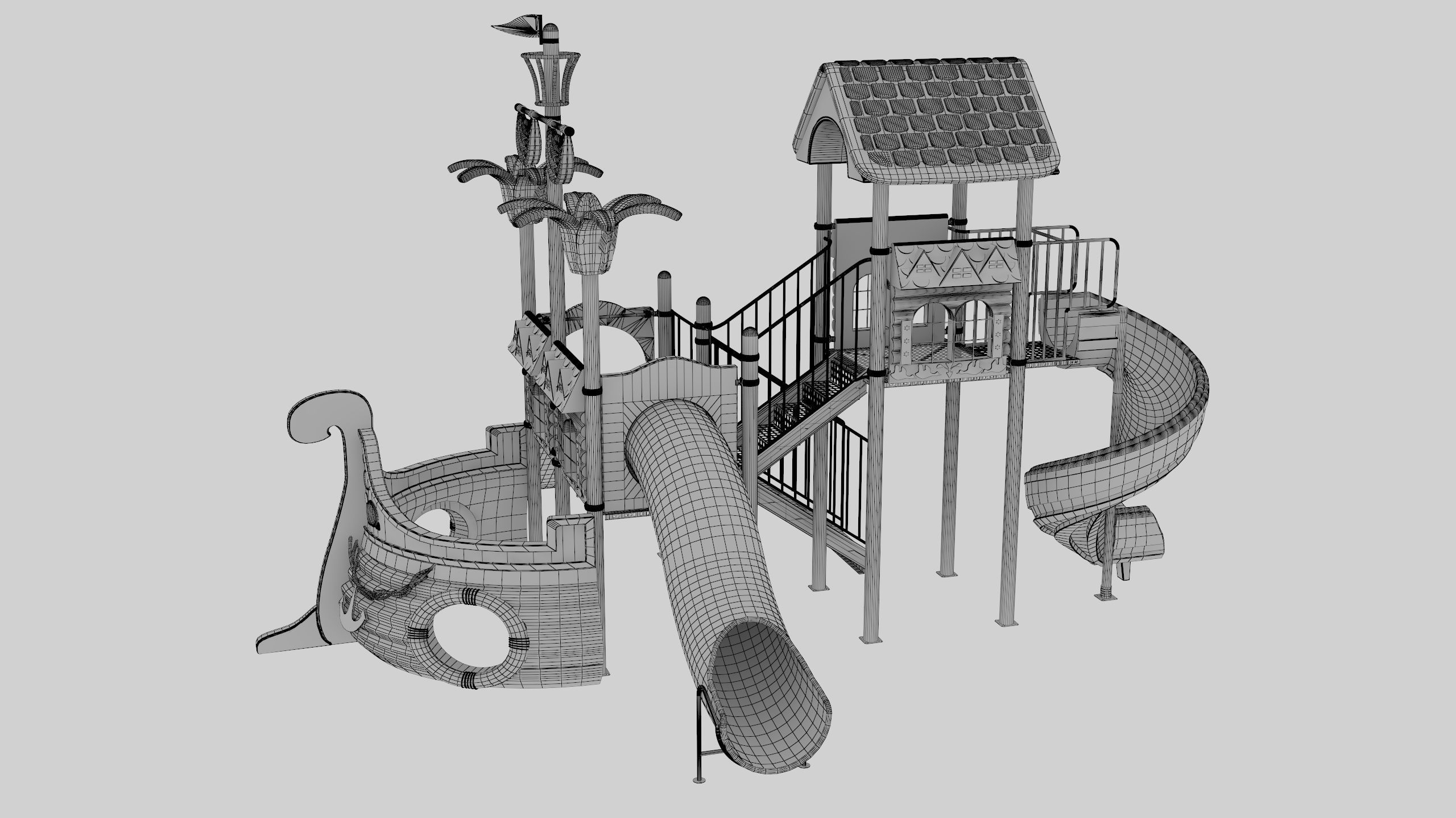 Ship Themed Playground Model - 01 3D model_9