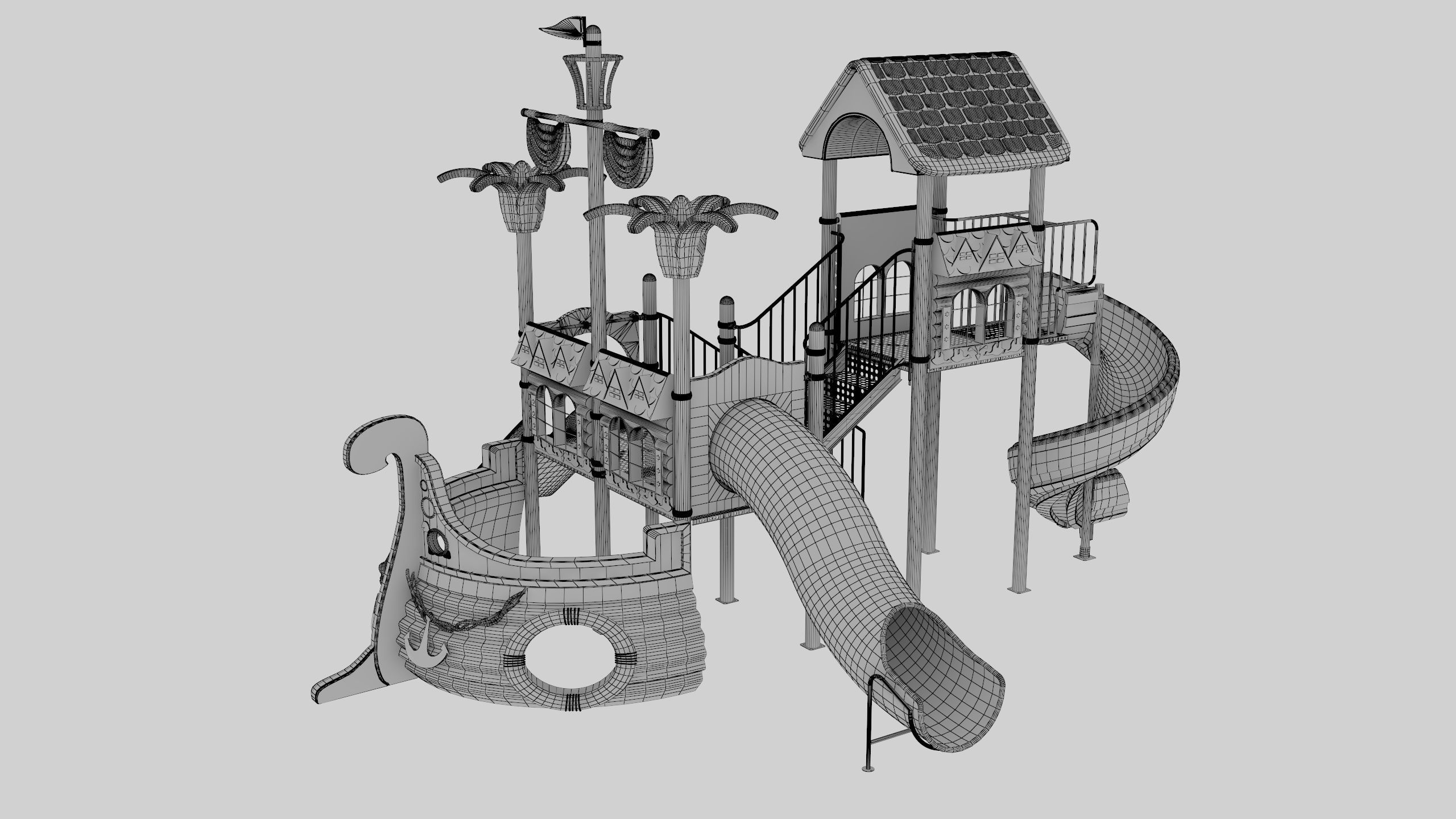 Ship Themed Playground Model - 01 3D model_48