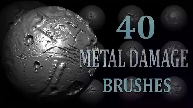 40 Metal Damage Brush and Alphas Texture
