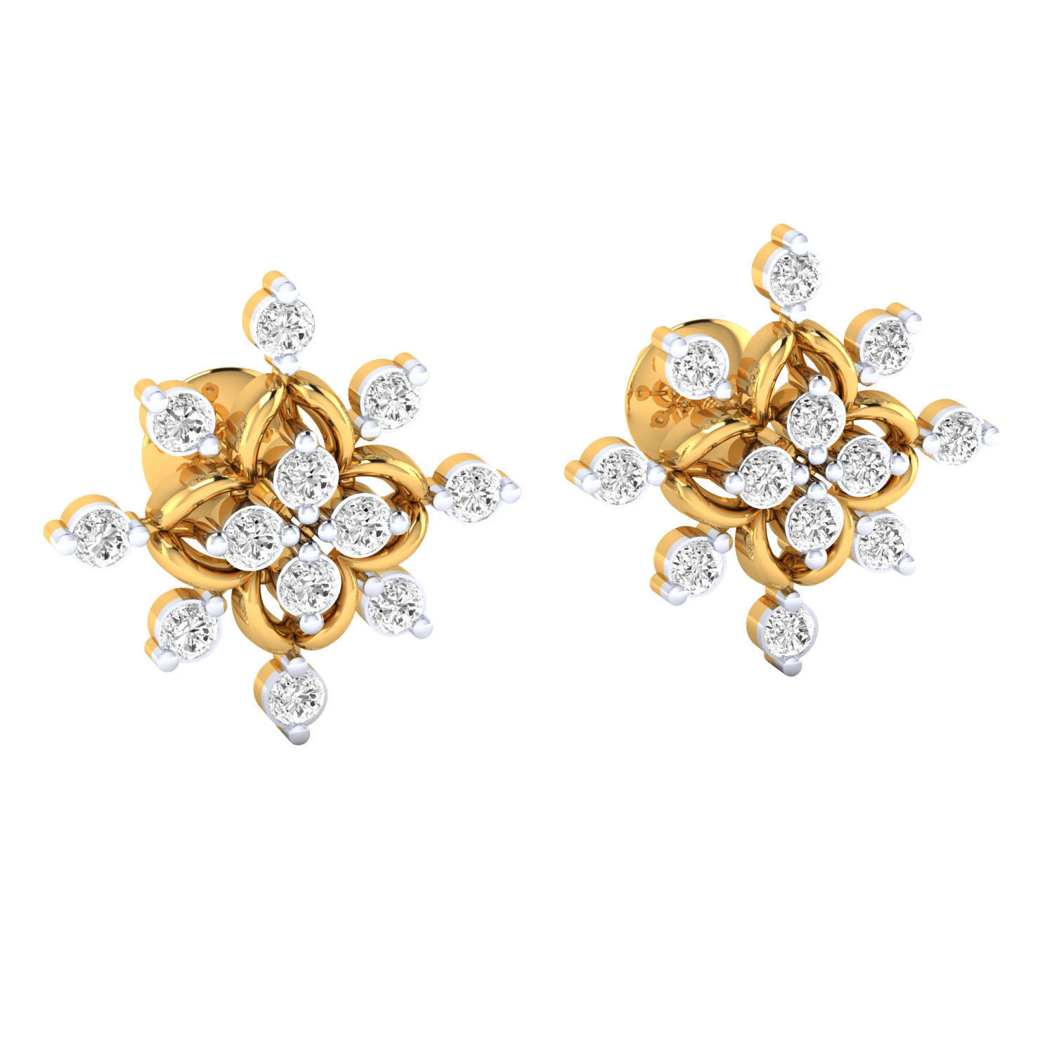 Women Stud Earrings STL JCD OBJ FBX Renders Details 3D print model_12