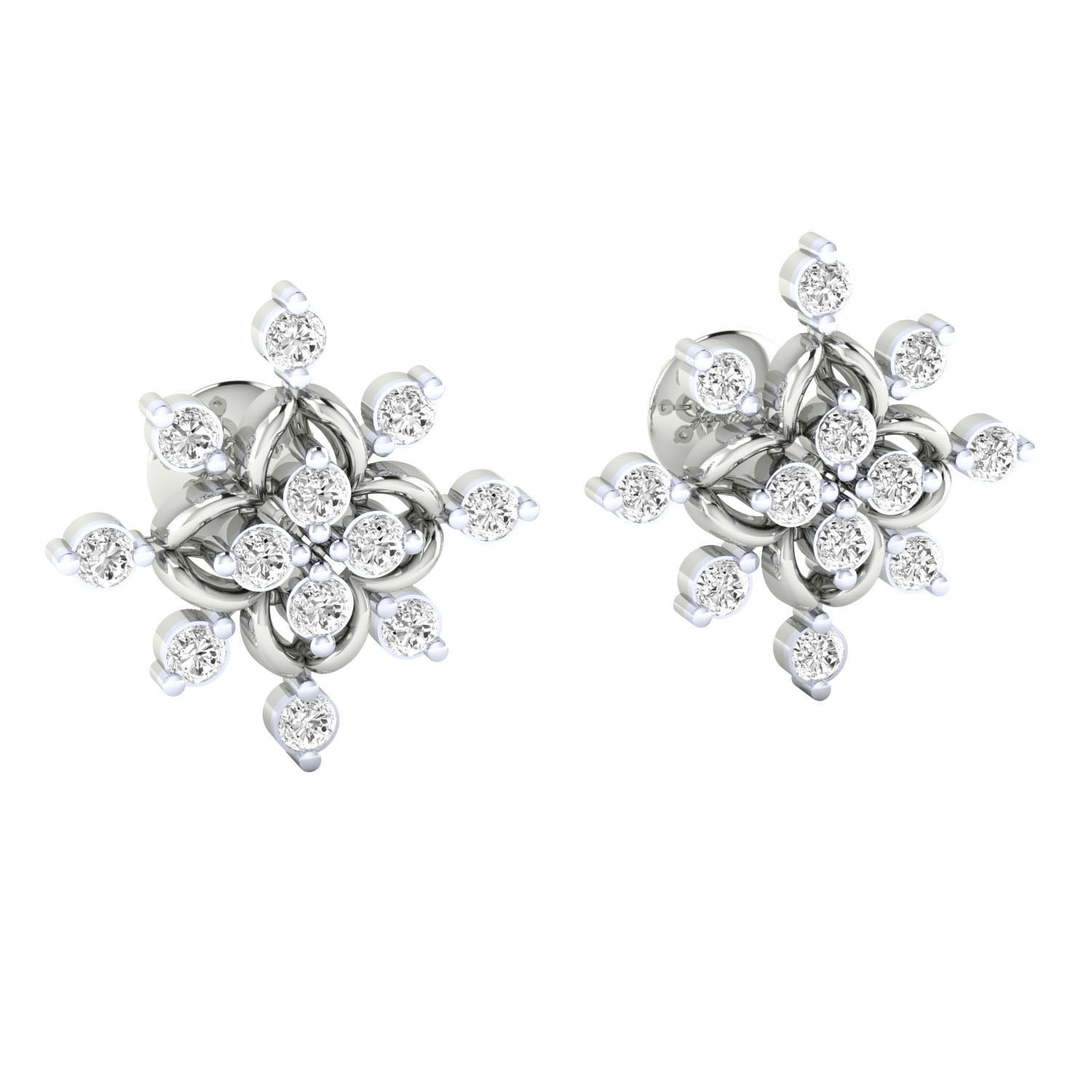 Women Stud Earrings STL JCD OBJ FBX Renders Details 3D print model_6