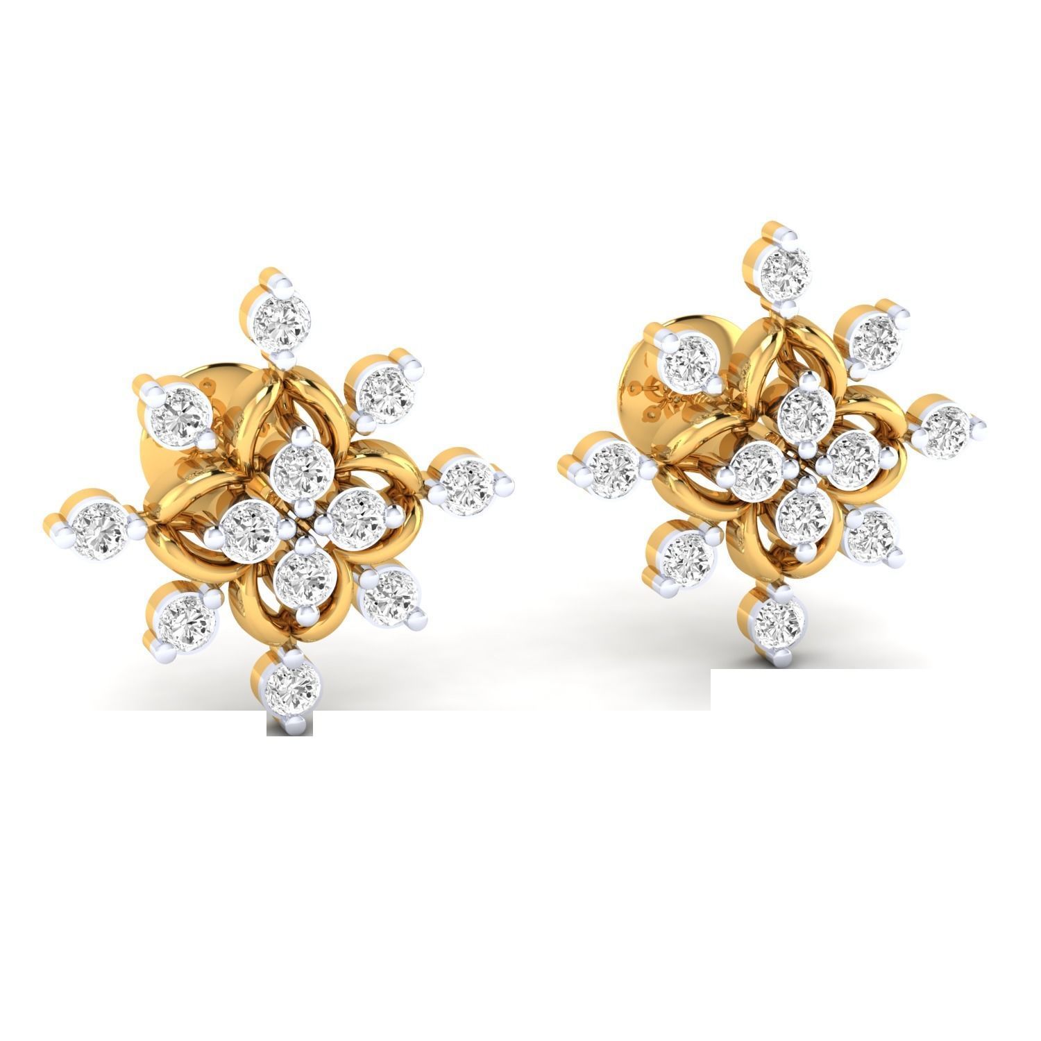 Women Stud Earrings STL JCD OBJ FBX Renders Details 3D print model_13