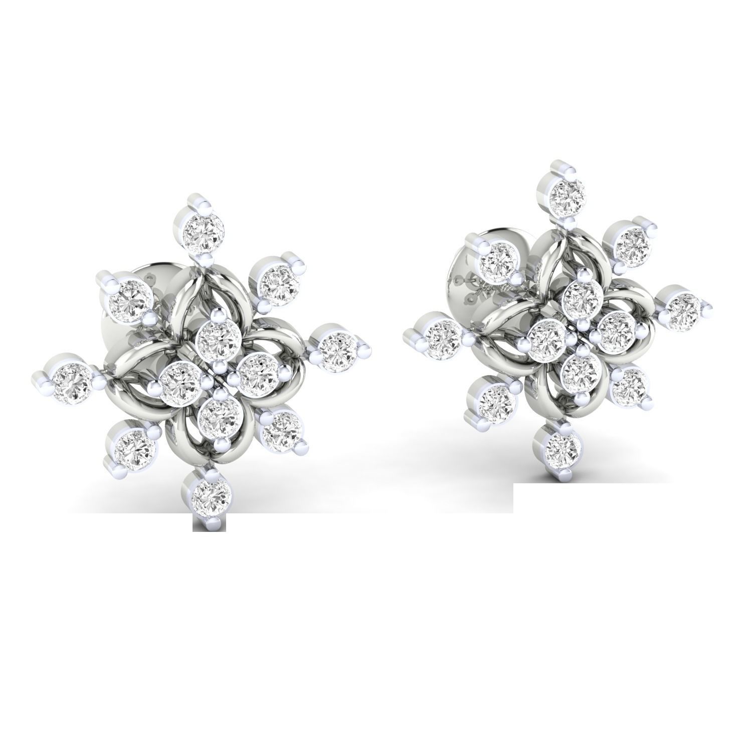 Women Stud Earrings STL JCD OBJ FBX Renders Details 3D print model_7