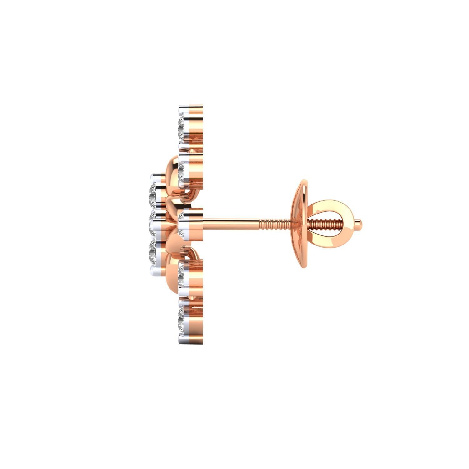 Women Stud Earrings STL JCD OBJ FBX Renders Details 3D print model_4