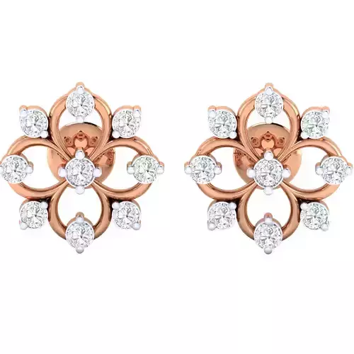 Women Stud Earrings STL JCD OBJ FBX Renders Details