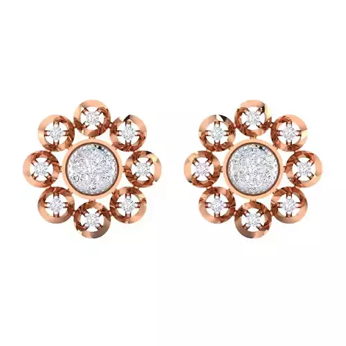 Women Stud Earrings STL JCD OBJ FBX Renders Details