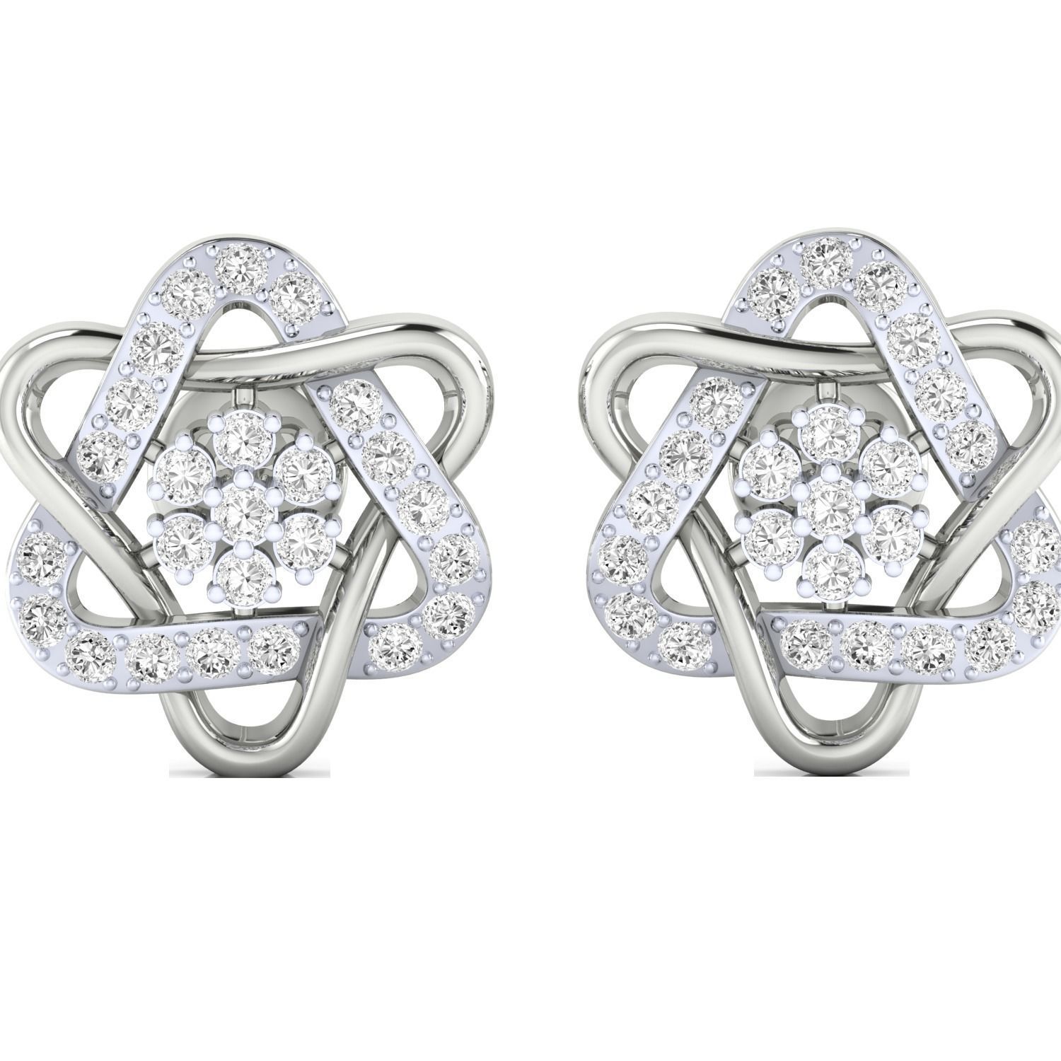 Women Stud Earrings STL JCD OBJ FBX Renders Details 3D print model_7