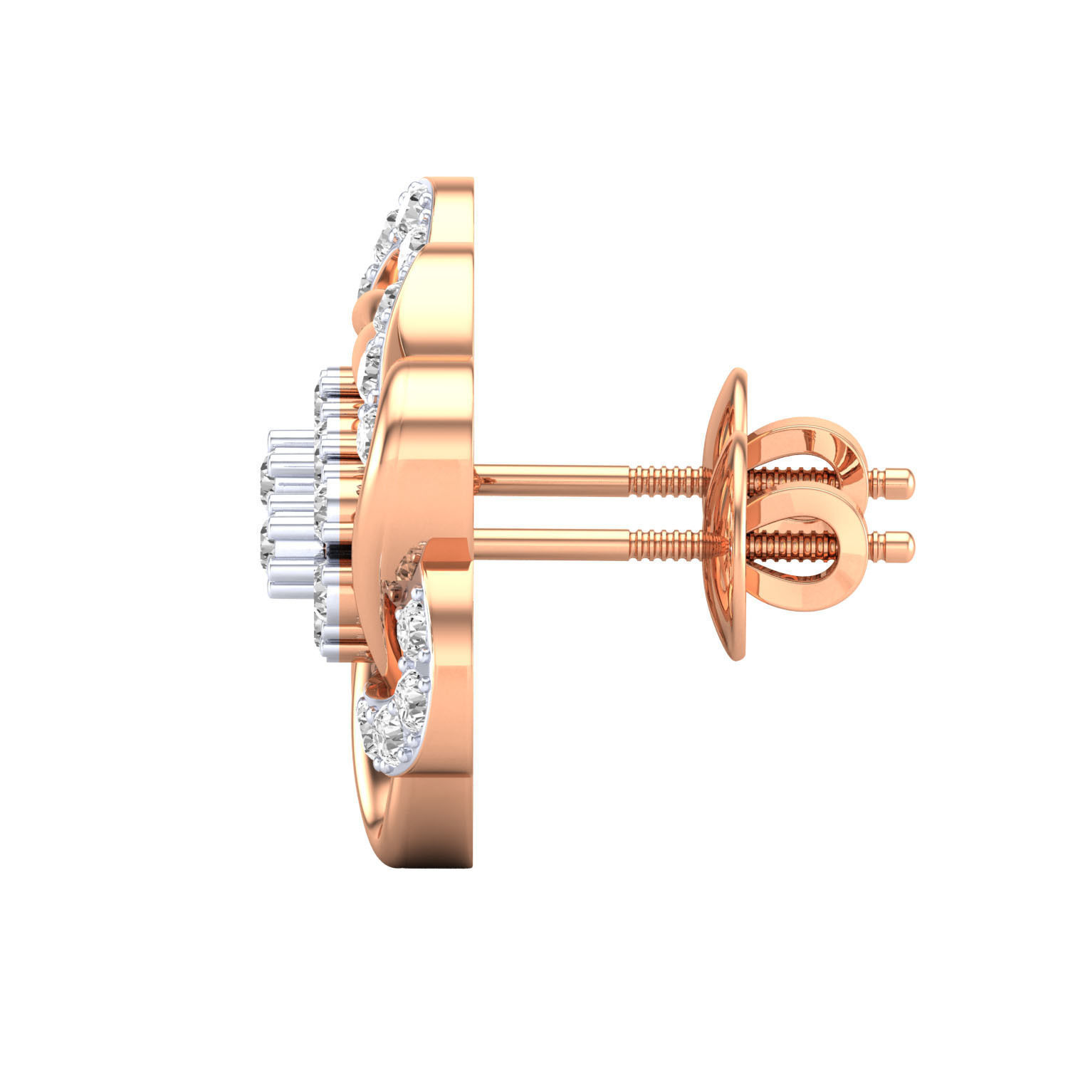 Women Stud Earrings STL JCD OBJ FBX Renders Details 3D print model_4