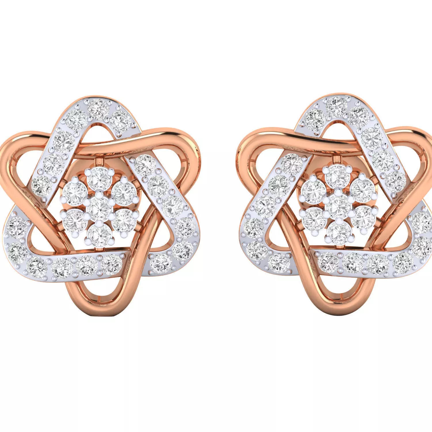 Women Stud Earrings STL JCD OBJ FBX Renders Details 3D print model_0