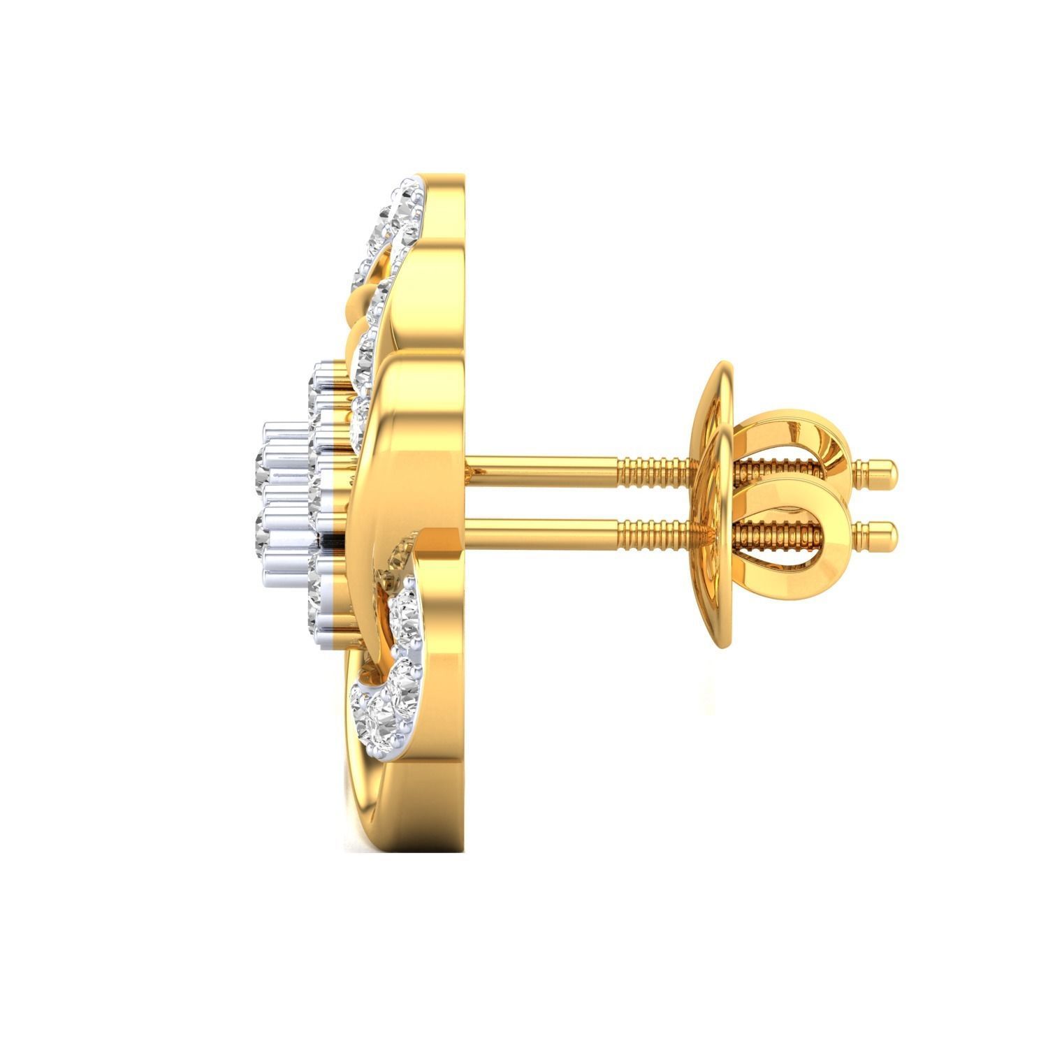 Women Stud Earrings STL JCD OBJ FBX Renders Details 3D print model_16