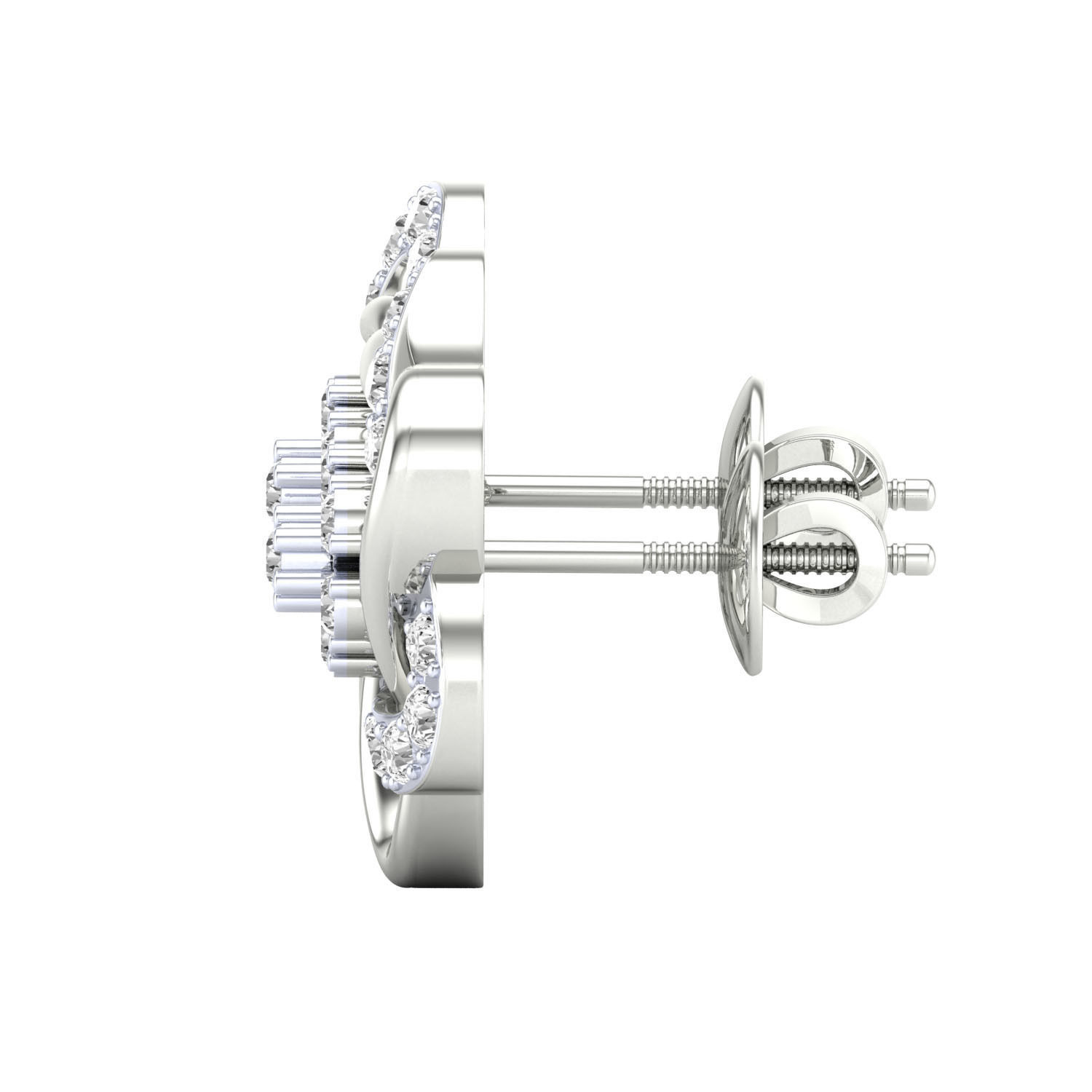 Women Stud Earrings STL JCD OBJ FBX Renders Details 3D print model_10